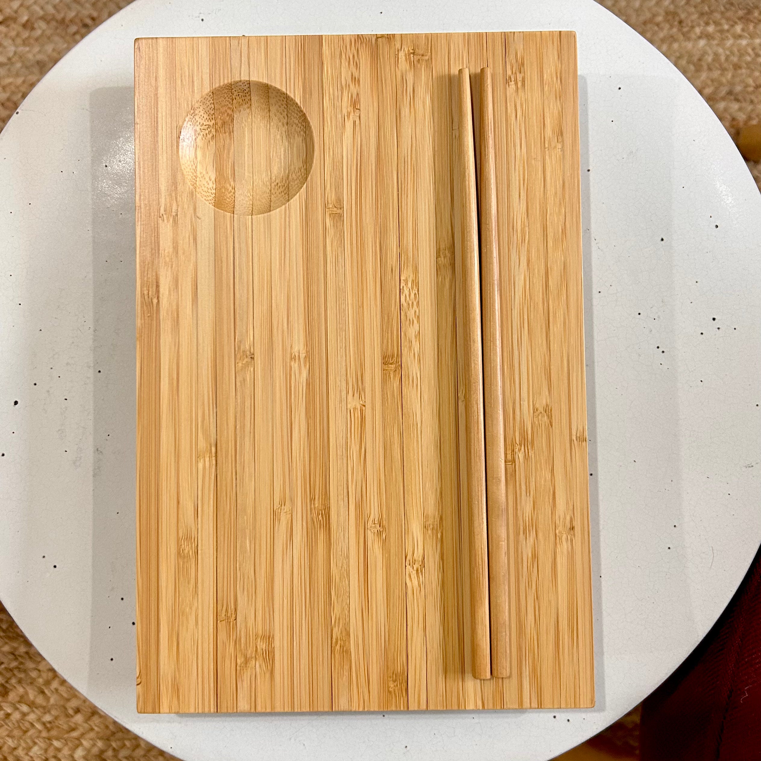 Bamboo Sushi Serving Plate & Chopsticks - Bamboo Switch