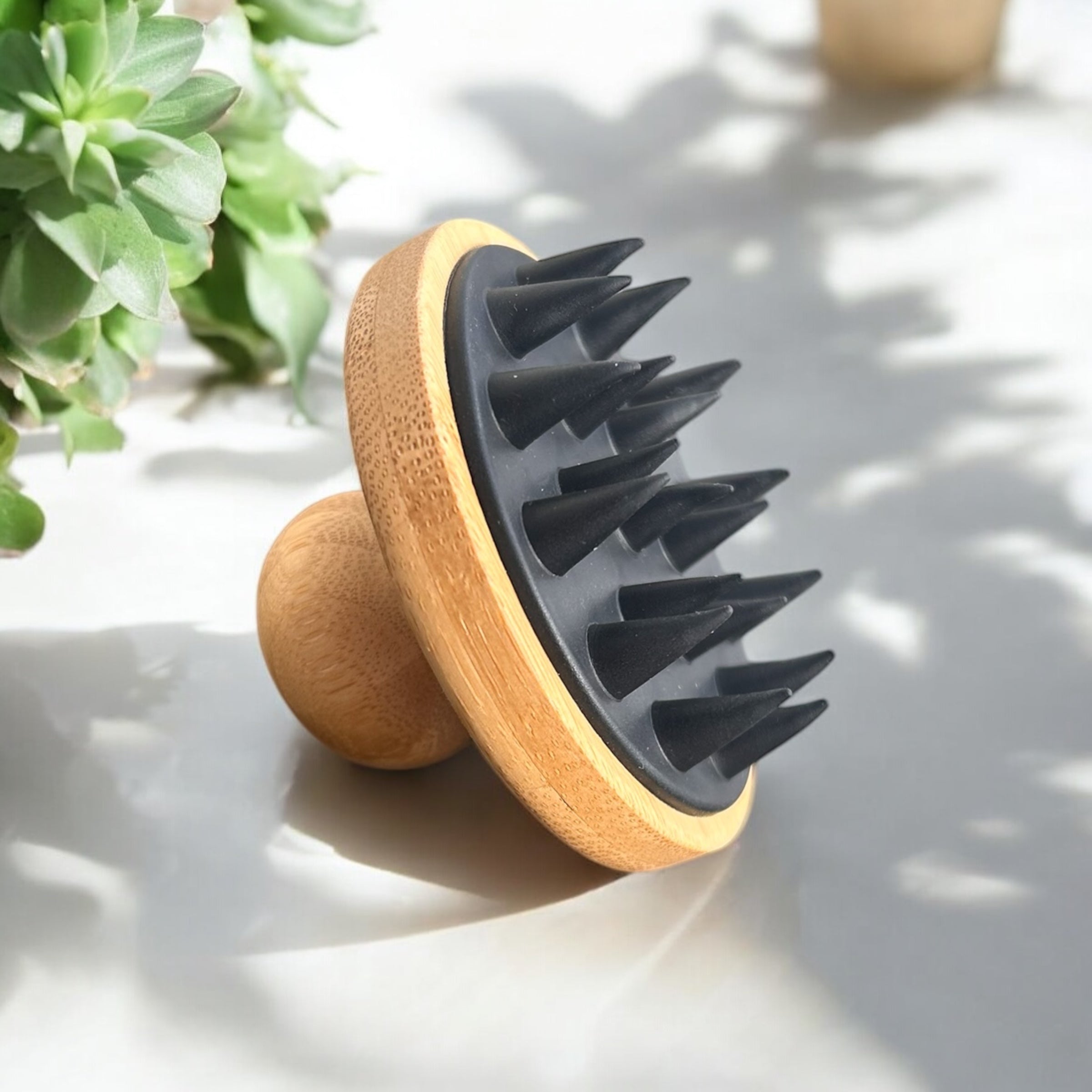 Bamboo and Silicone Scalp & Body Massager - Bamboo Switch