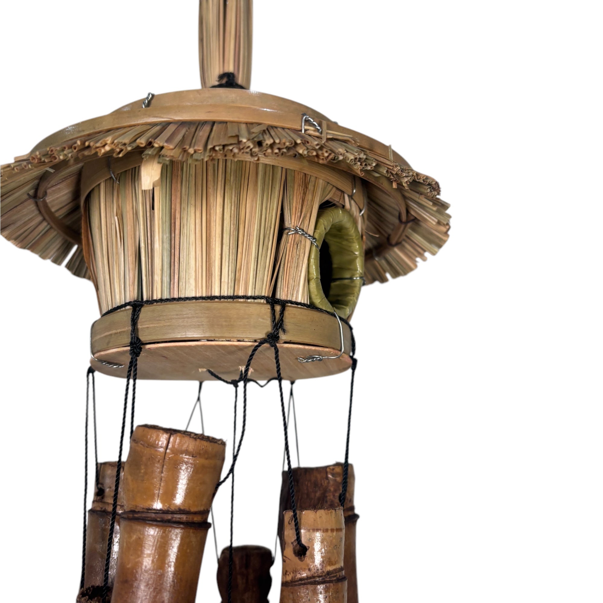 Bamboo Wind Chime - Tiki Hut Birdhouse - Bamboo Switch