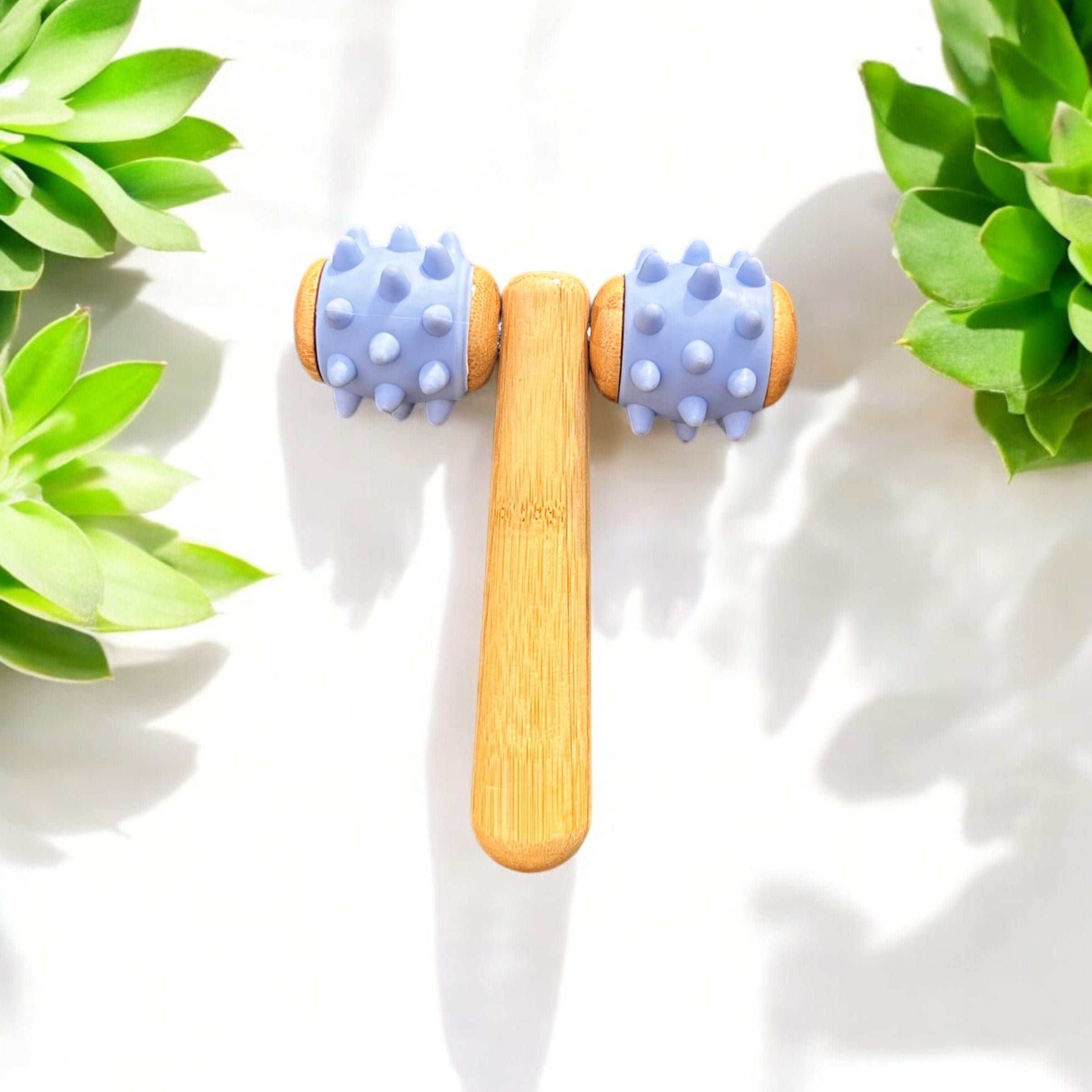 Bamboo Body Massage Tool with Silicone Rolling Head - Bamboo Switch