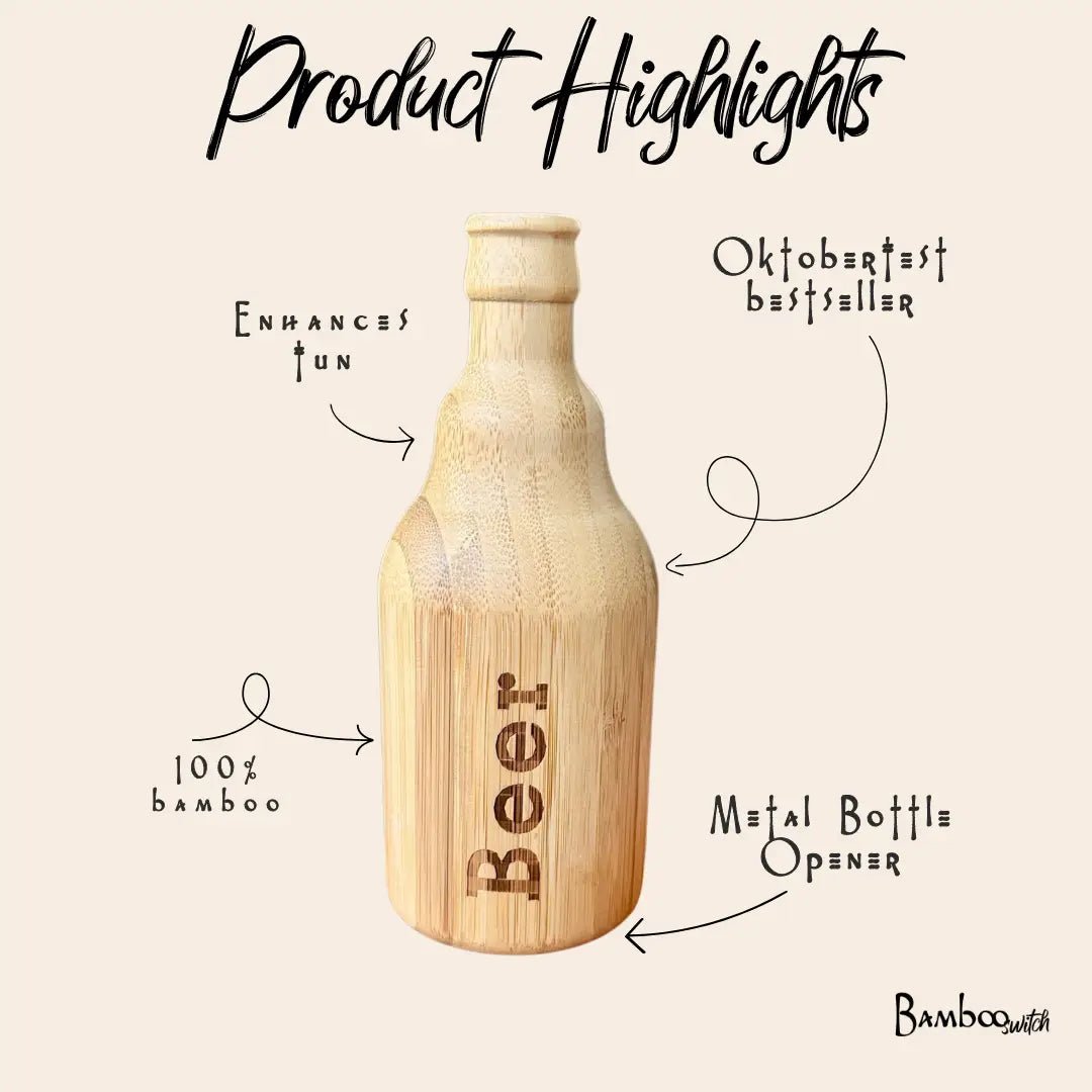 Bamboo Bottle - Shaped Bottle Opener - Bamboo Switch