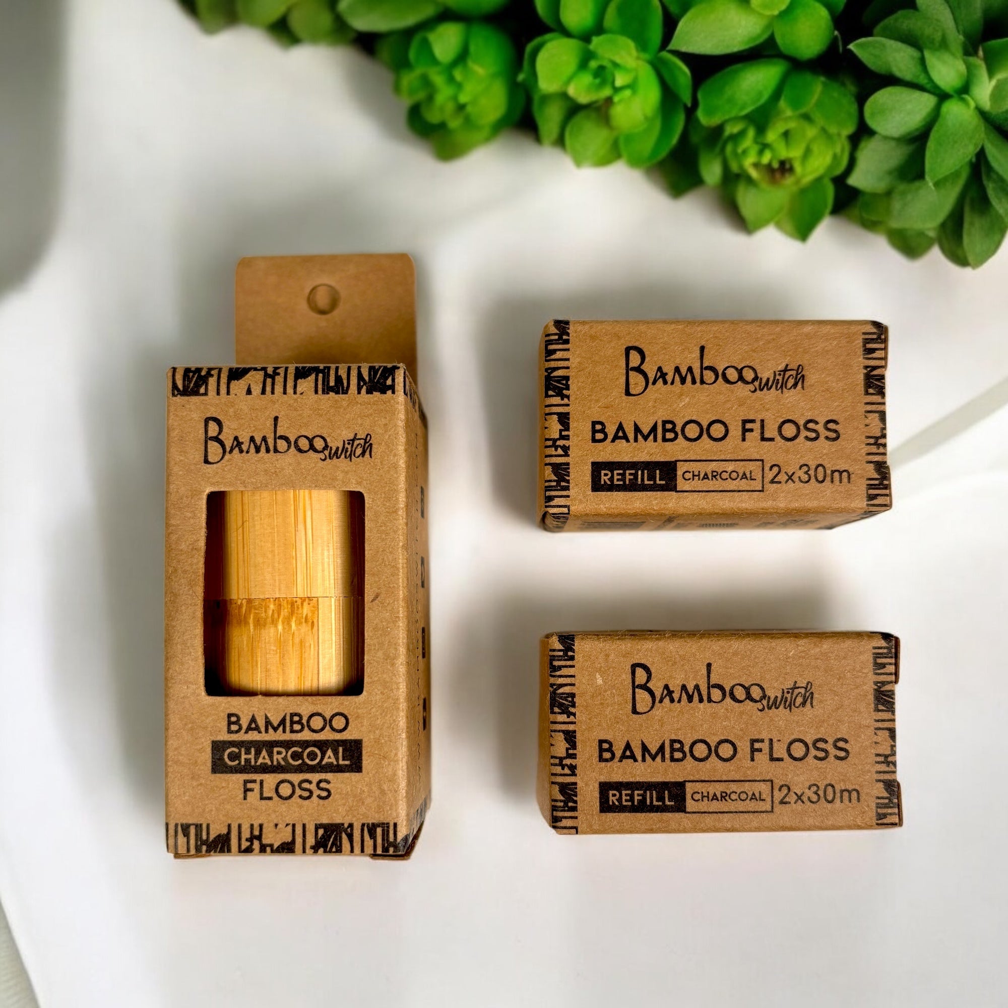 Bamboo Charcoal Floss in Bamboo Container - Bamboo Switch