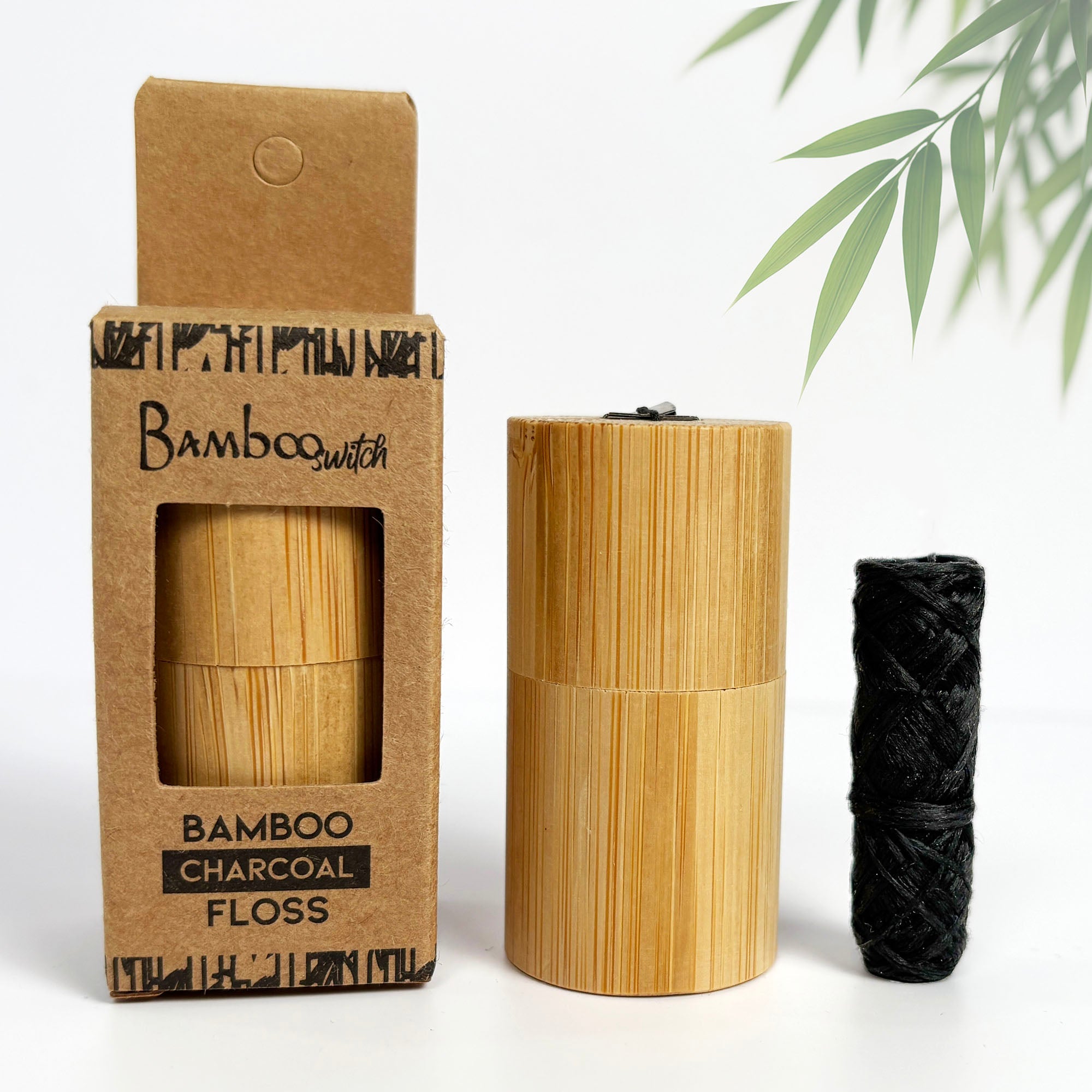 Bamboo Charcoal Floss in Bamboo Container - Bamboo Switch