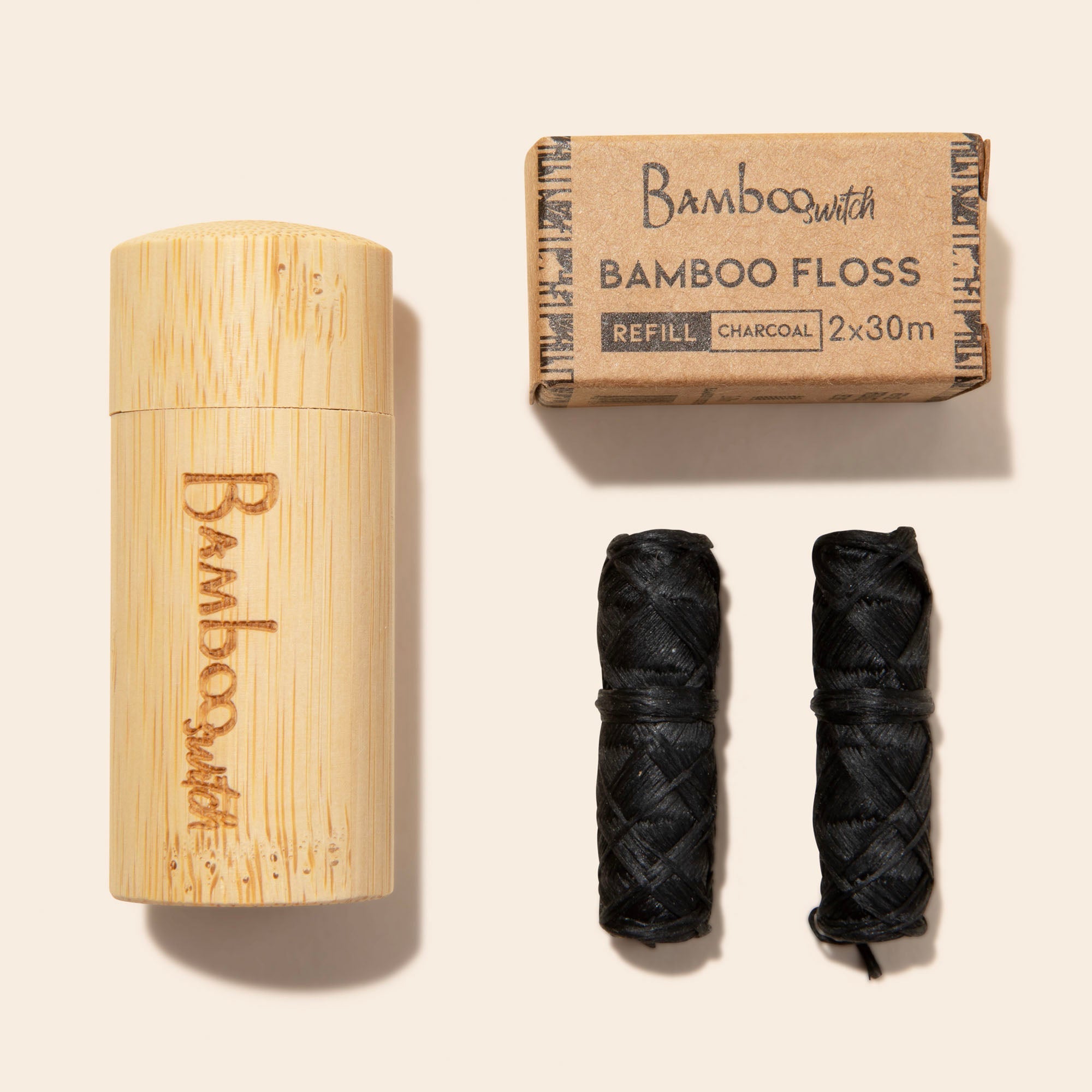 Bamboo Charcoal Floss in Bamboo Container - Bamboo Switch