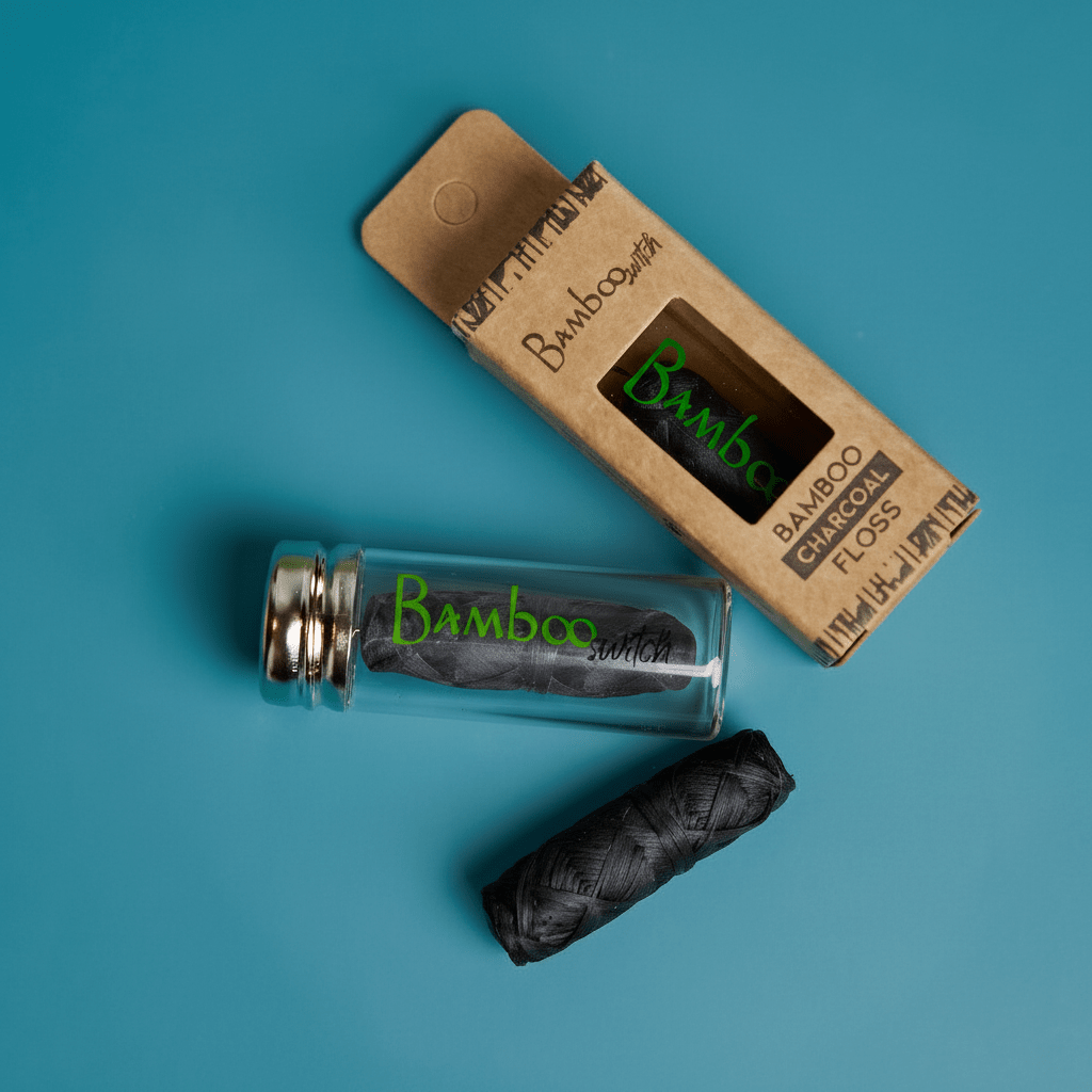 Bamboo Charcoal Floss in Glass Container - Bamboo Switch