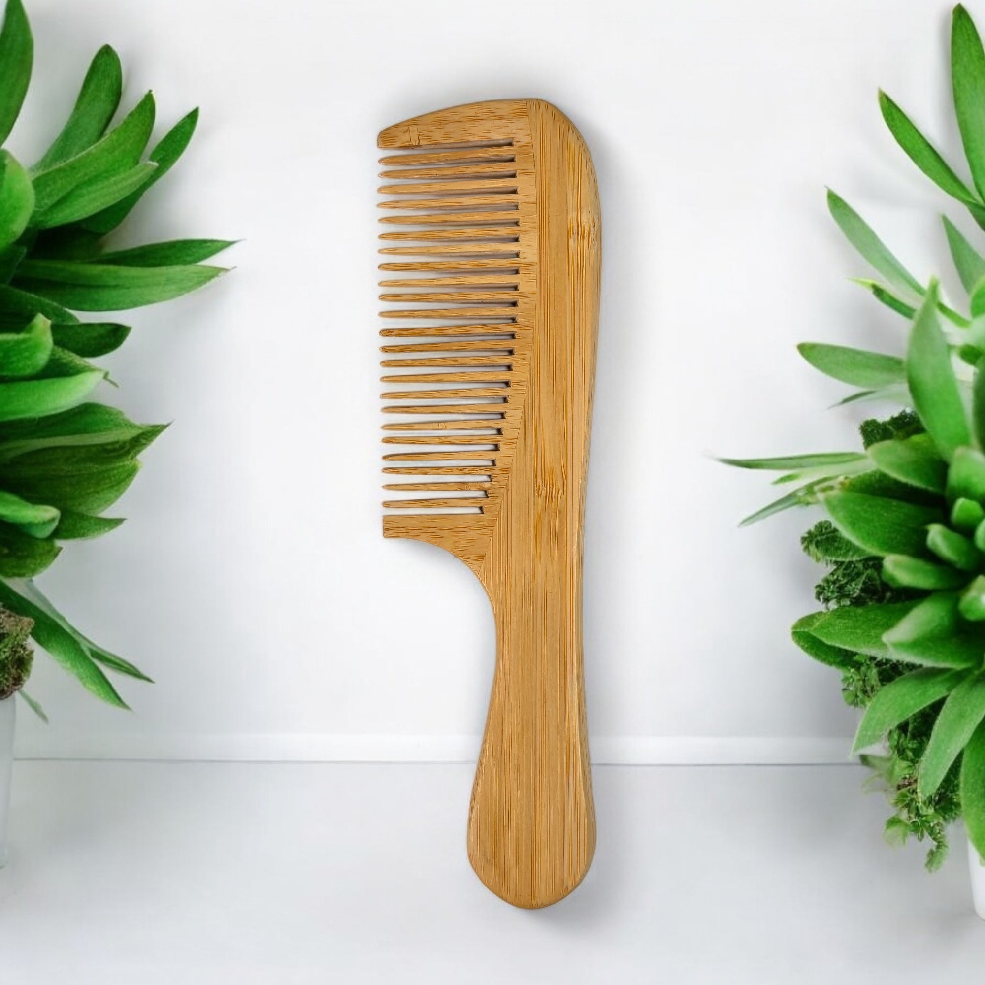 Bamboo Detangling Comb with Handle - Bamboo Switch