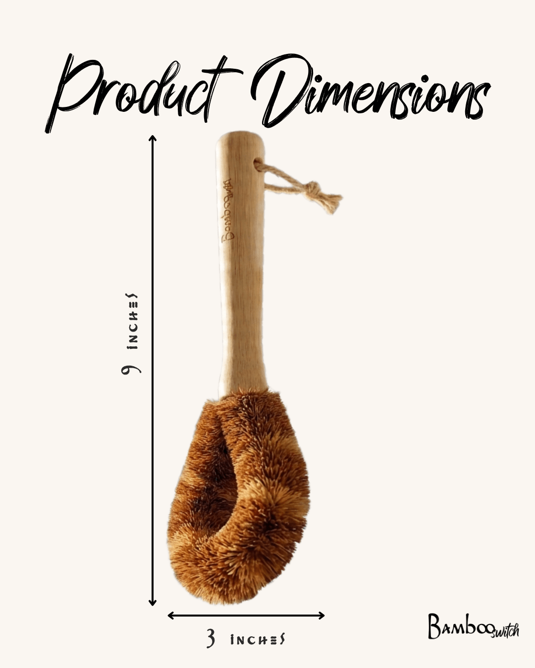 Bamboo Drinkware Bottle Cleaning Brush | Rounded - Bamboo Switch