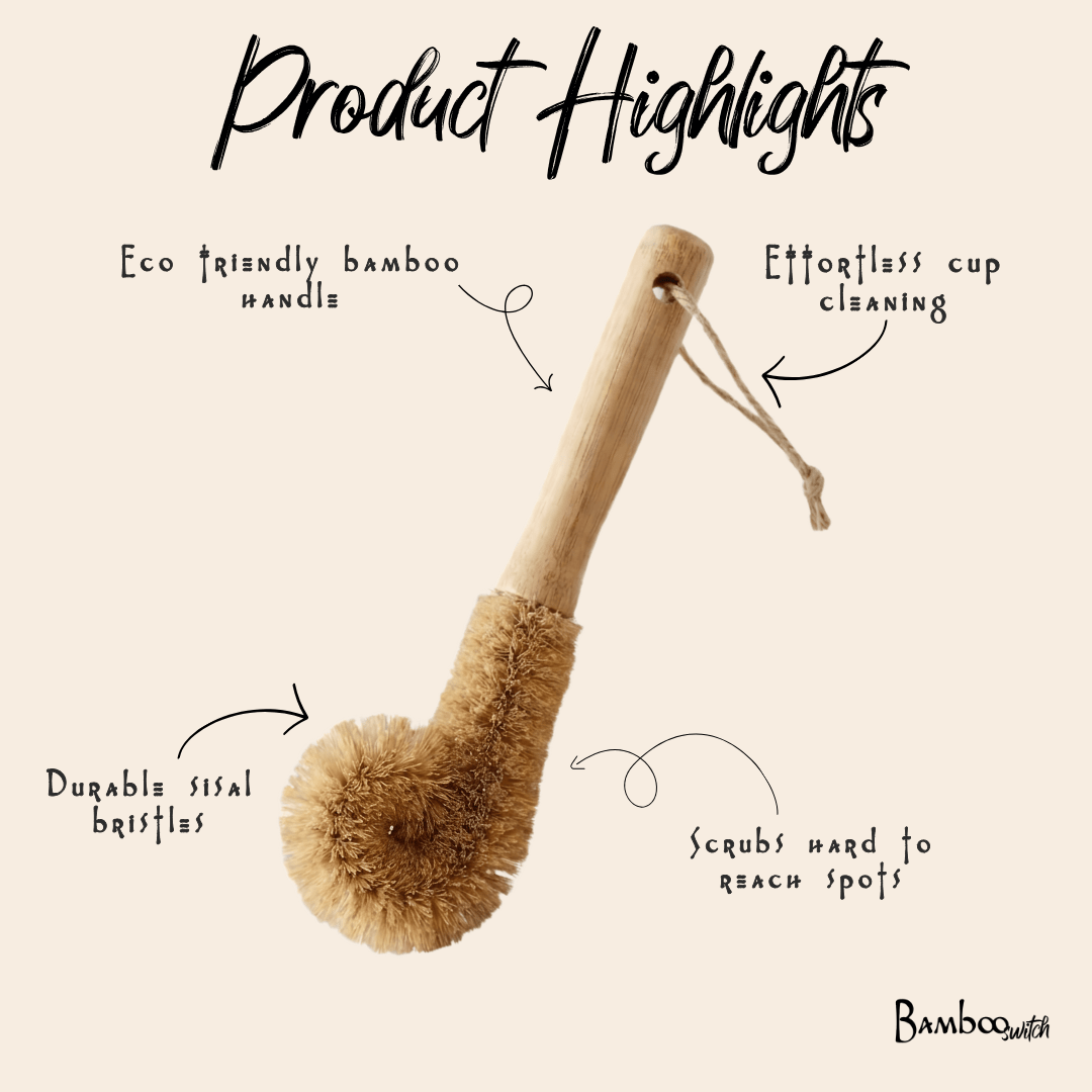 Bamboo Drinkware Cleaning Brush | Straight - Bamboo Switch
