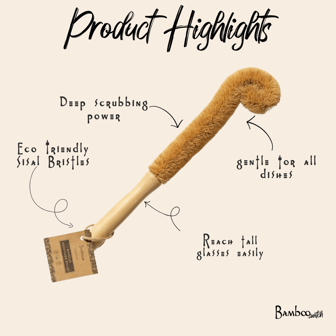 Bamboo Drinkware Cleaning Brush XL | Straight - Bamboo Switch