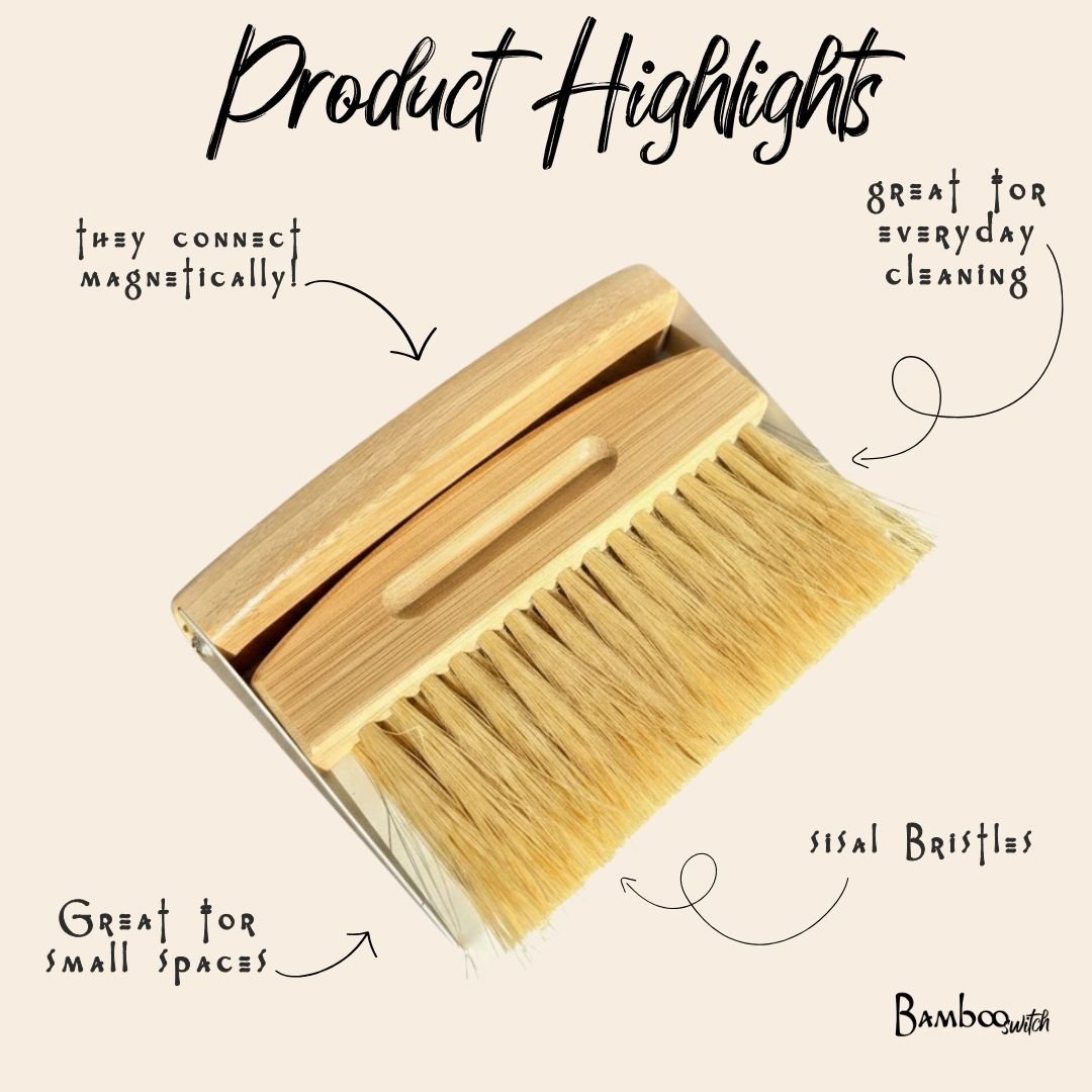 Bamboo Dust Pan With Brush - Bamboo Switch