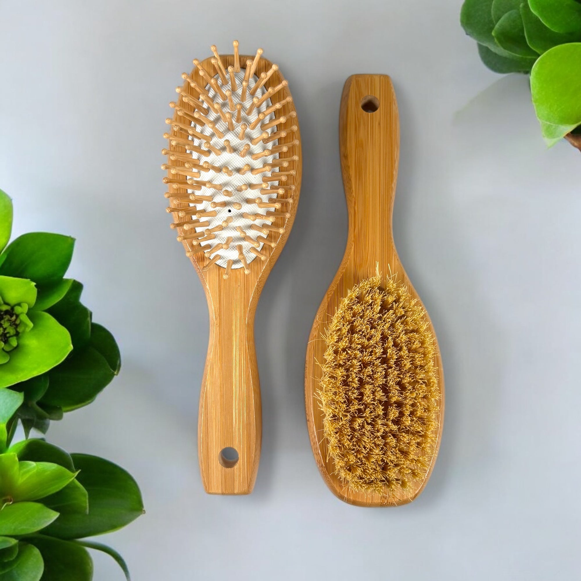 Bamboo Hairbrush | Double - Sided - Bamboo Switch