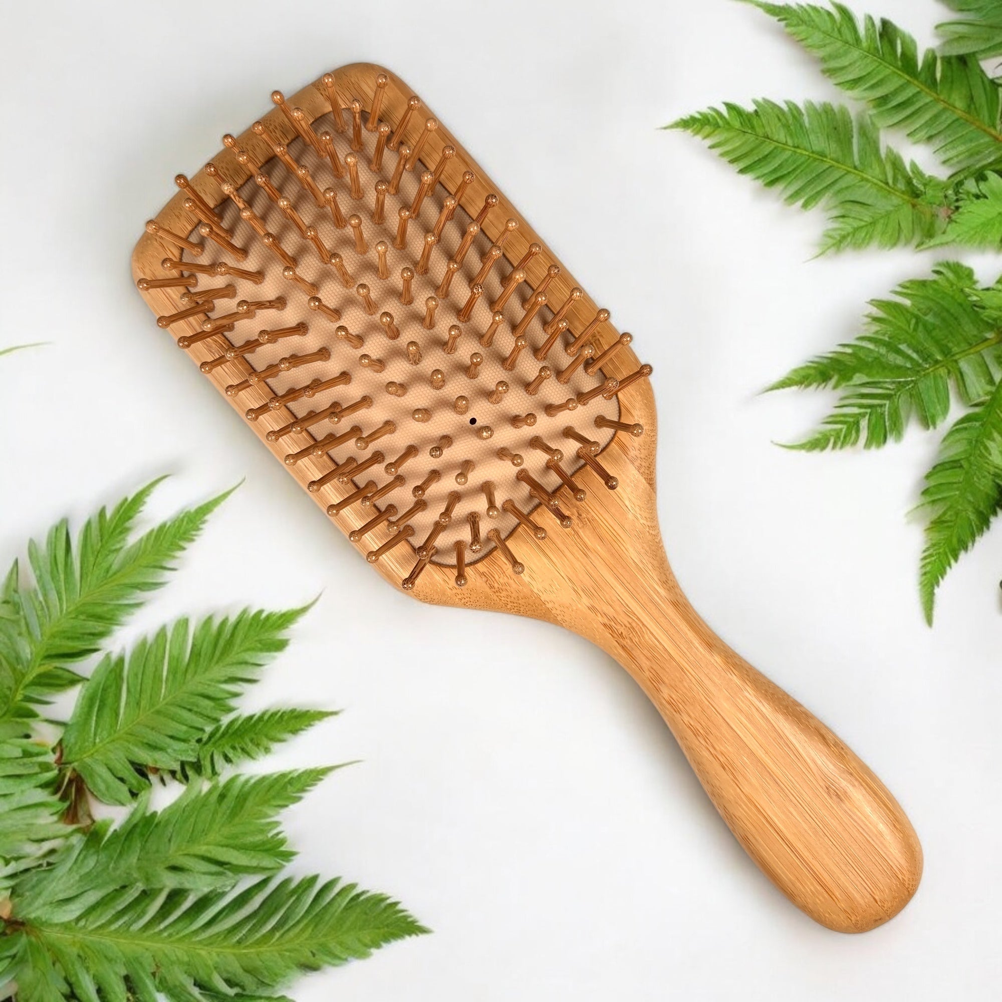 Bamboo Paddle Hairbrush with comfortable handle