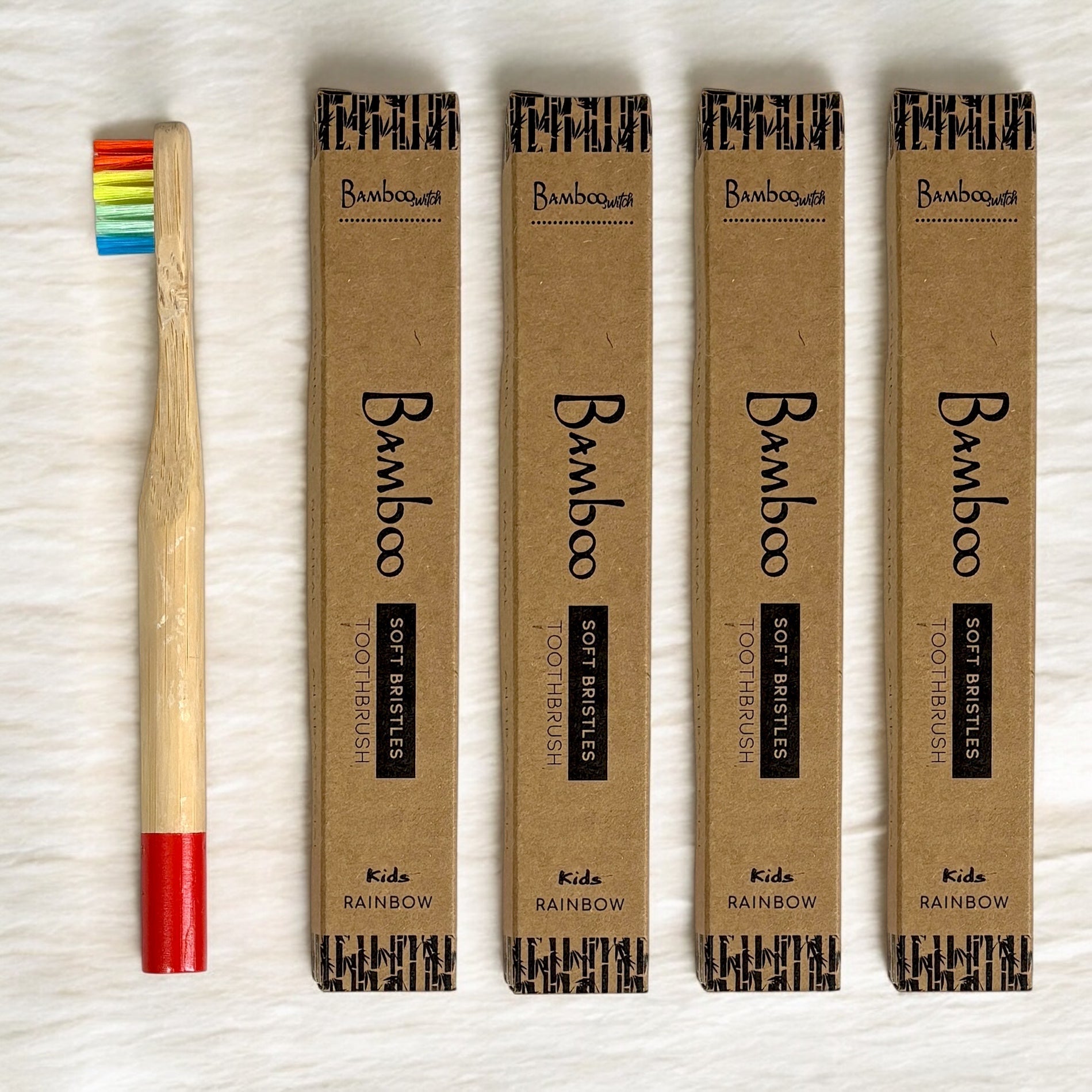 Bamboo Kids Rainbow Toothbrush | Round Handle - Bamboo Switch