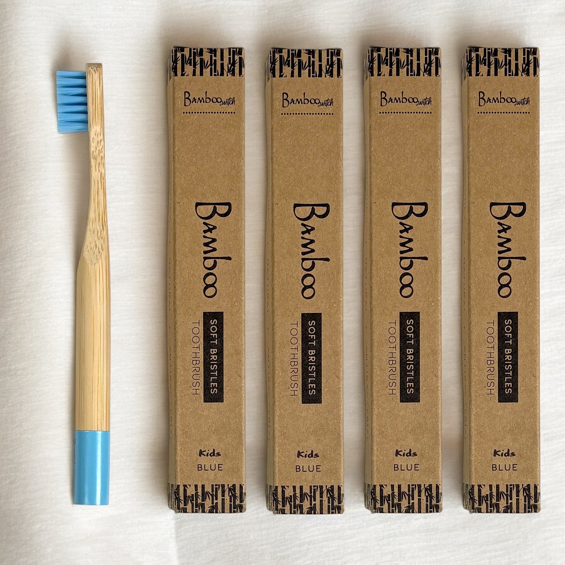 Bamboo Kids Blue Toothbrush | Round Handle - Bamboo Switch