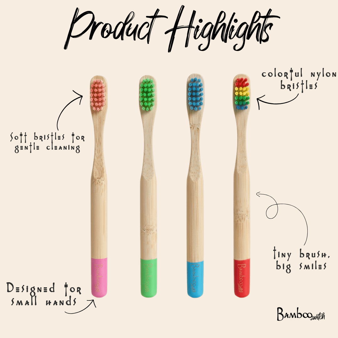 Bamboo Kids Toothbrush | Round Handle - Bamboo Switch