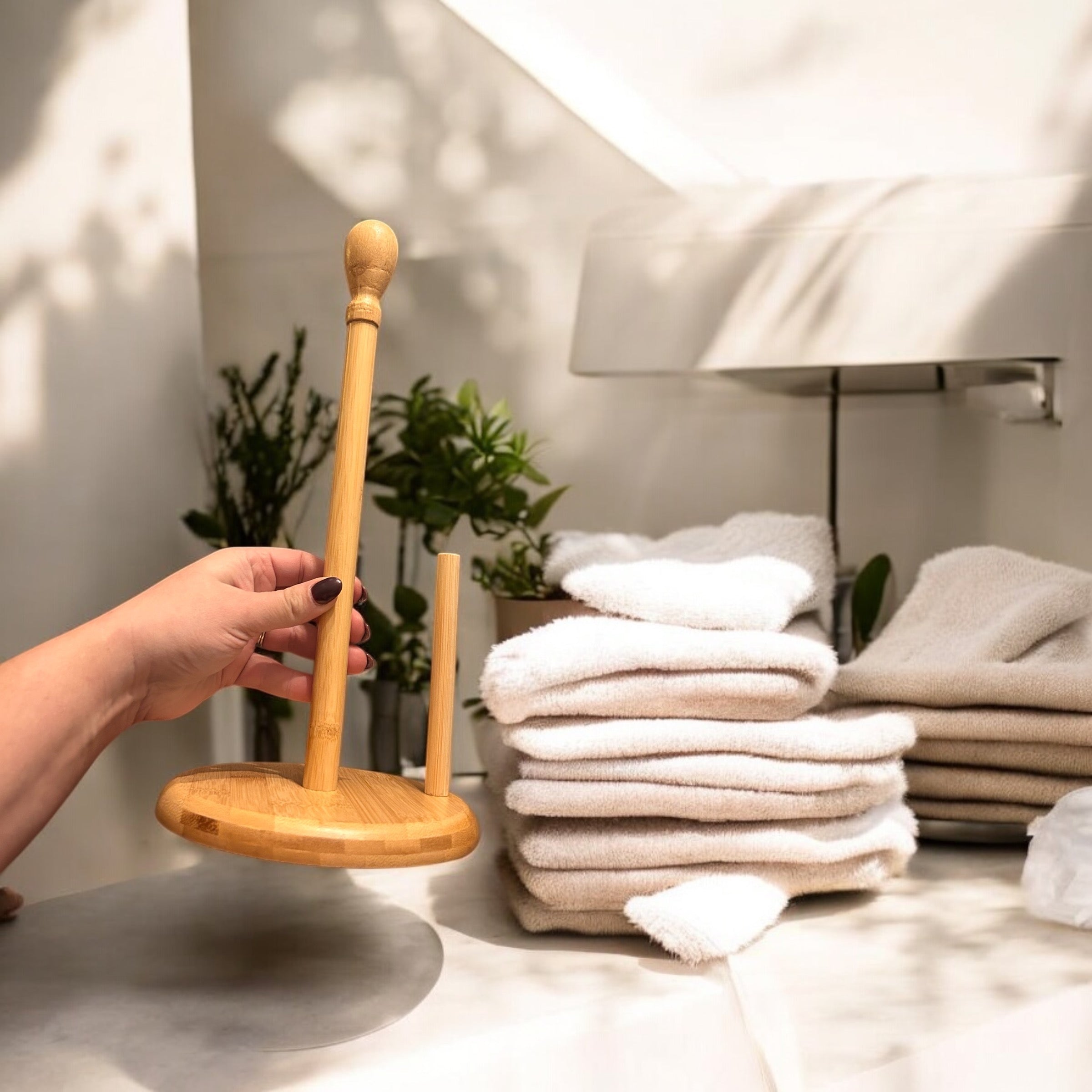 Bamboo Kitchen Paper Towel Holder - Bamboo Switch