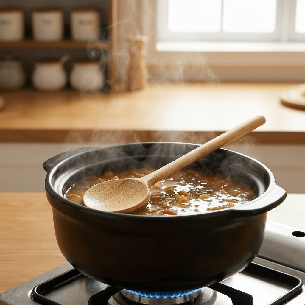 Bamboo Long Handle Round Spoon - Bamboo Switch