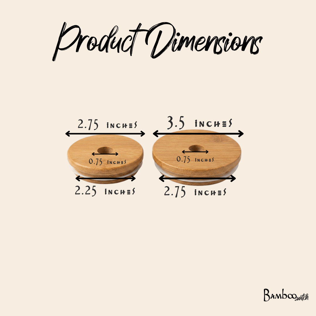 Bamboo Mason Jar Lid | Straw Hole - Bamboo Switch