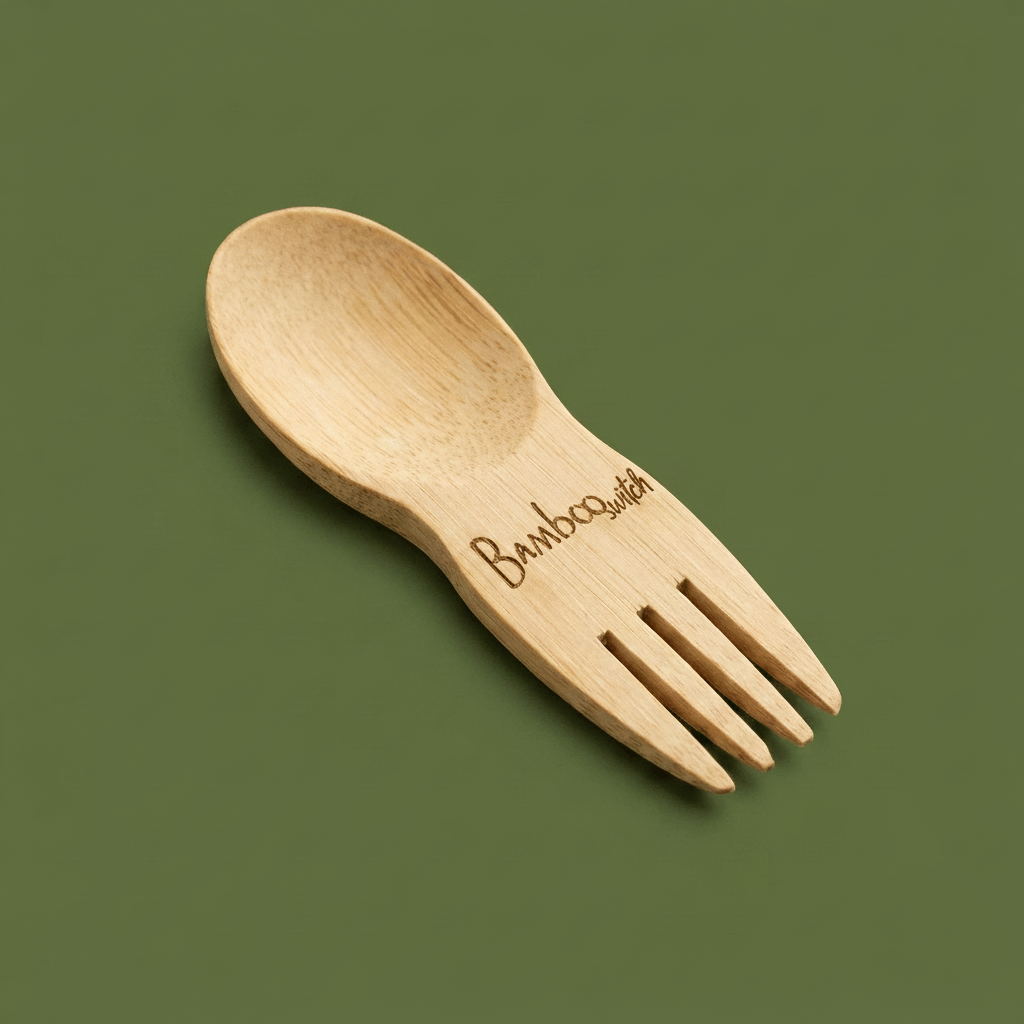 Bamboo Mini Spork Utensil - Bamboo Switch