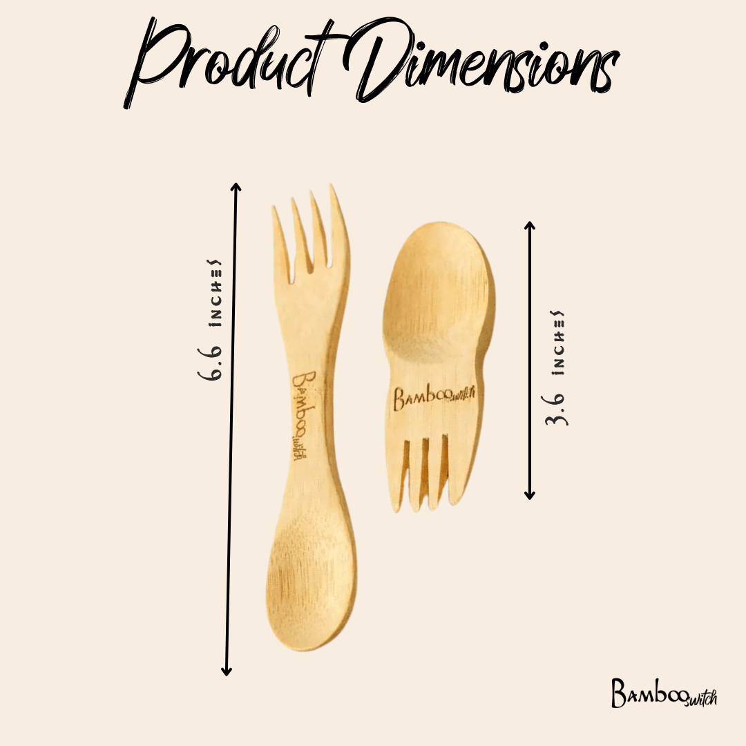 Bamboo Mini Spork Utensil - Bamboo Switch