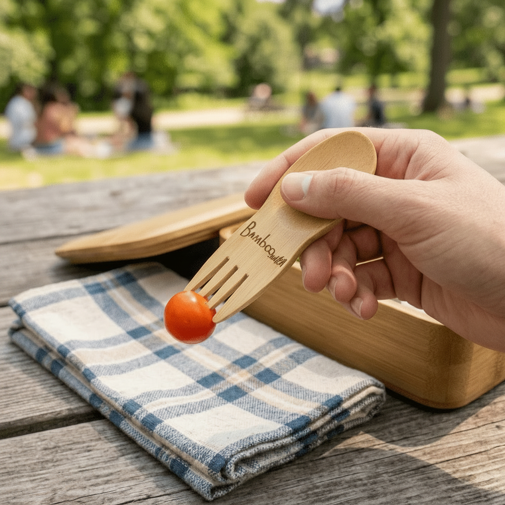 Bamboo Mini Spork Utensil - Bamboo Switch