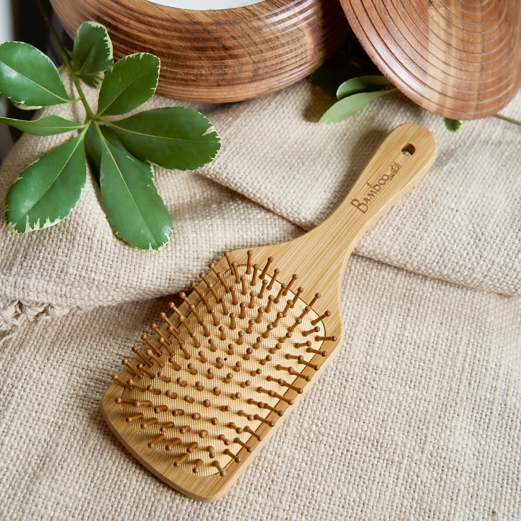 Bamboo Paddle Hair Brush | Classic Handle - Bamboo Switch