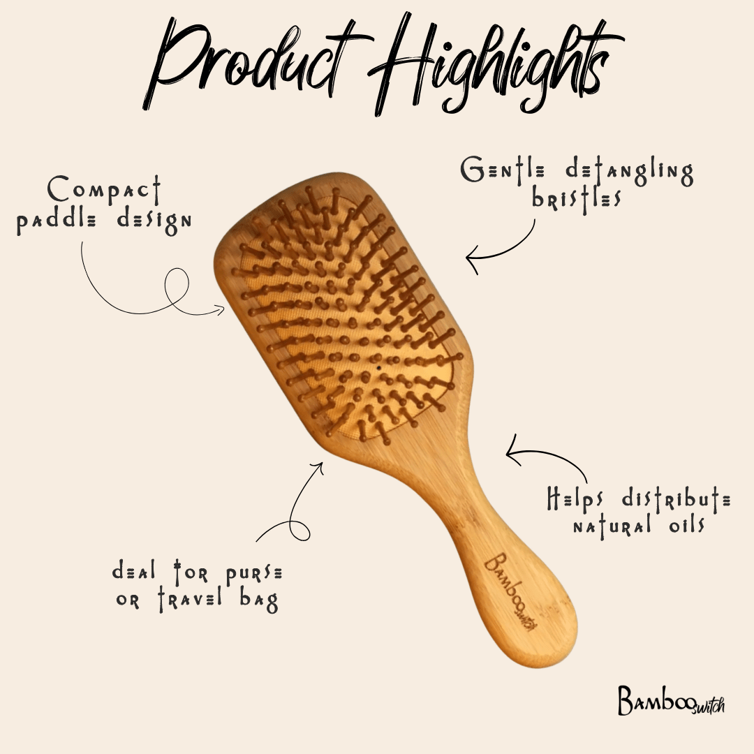 Bamboo Paddle Hair Brush | For Kids - Bamboo Switch