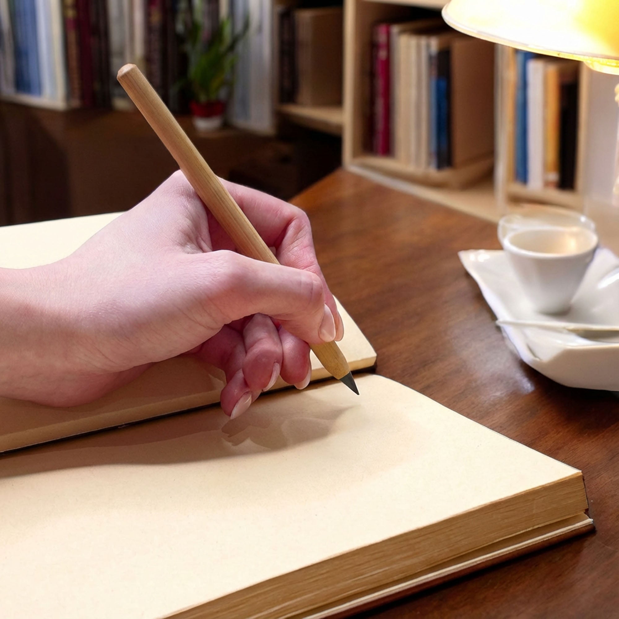 Bamboo Pencil | Never Ending With Leather Cup - Bamboo Switch