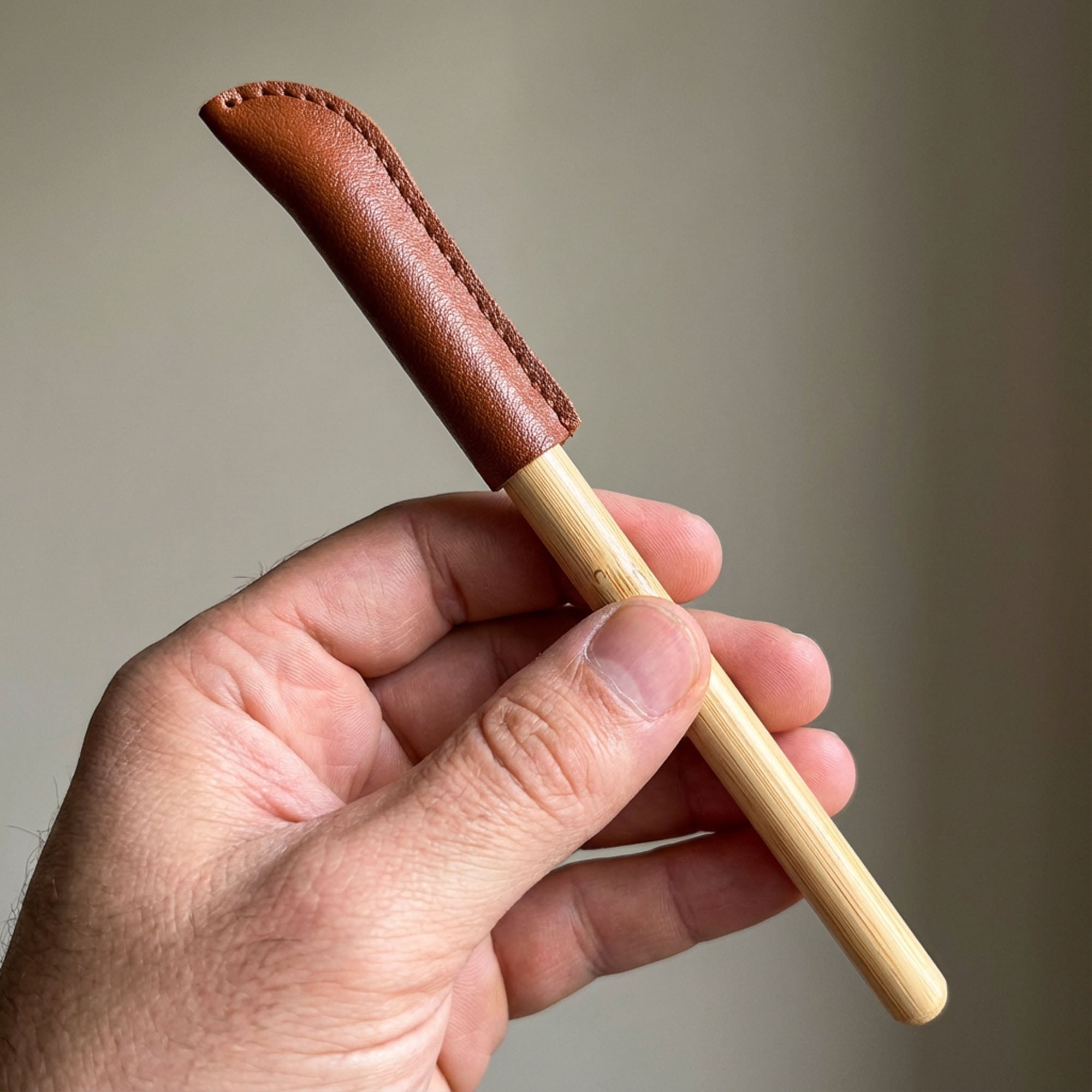 Bamboo Pencil | Never Ending With Leather Cup - Bamboo Switch