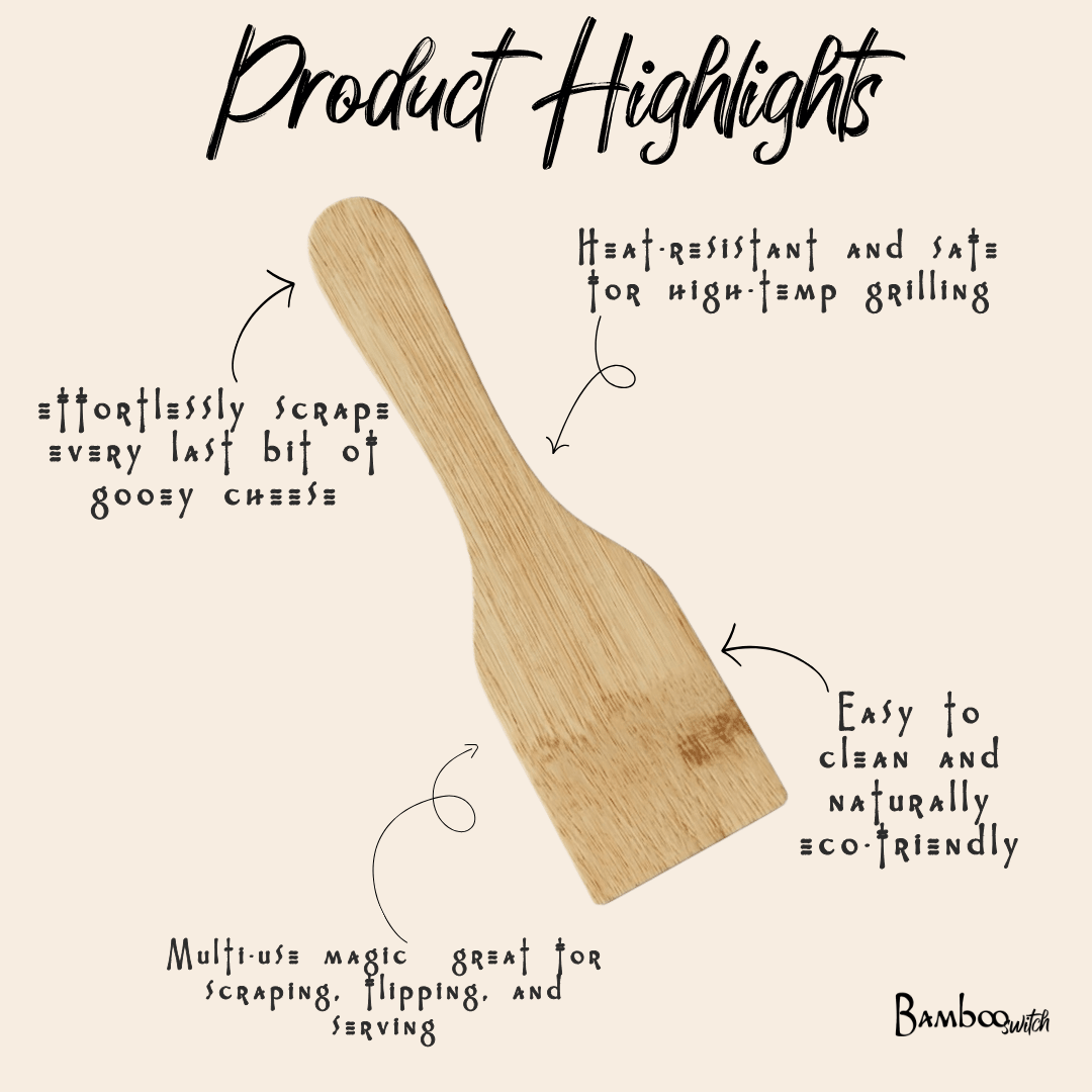 Bamboo Raclette Grill Spatula - Bamboo Switch