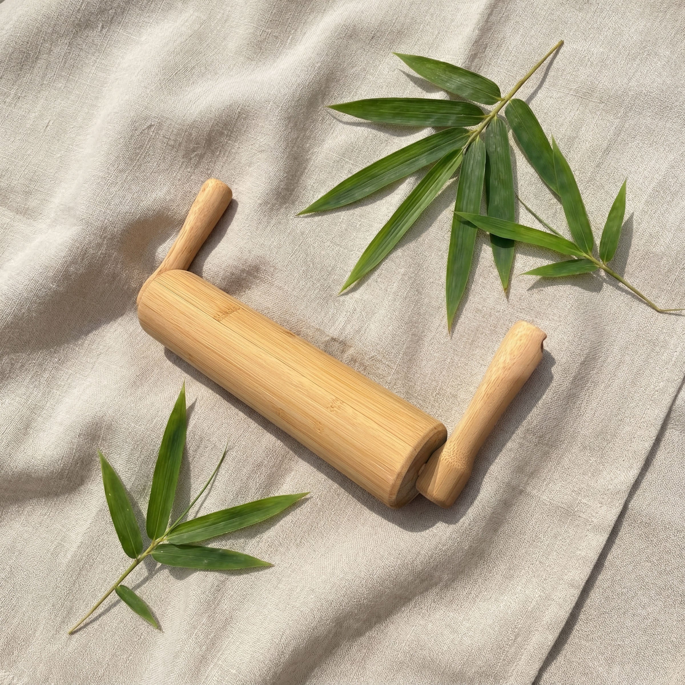 Bamboo Rolling Pin with Handles - Bamboo Switch