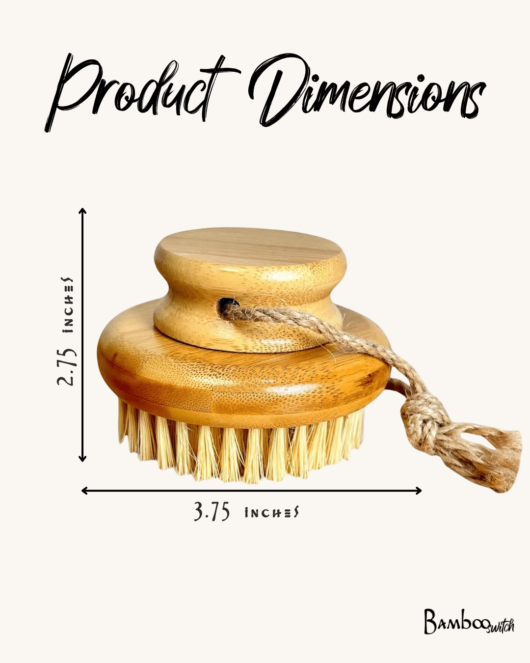 Bamboo Rounded Dry Brush with Natural Bristles - Bamboo Switch