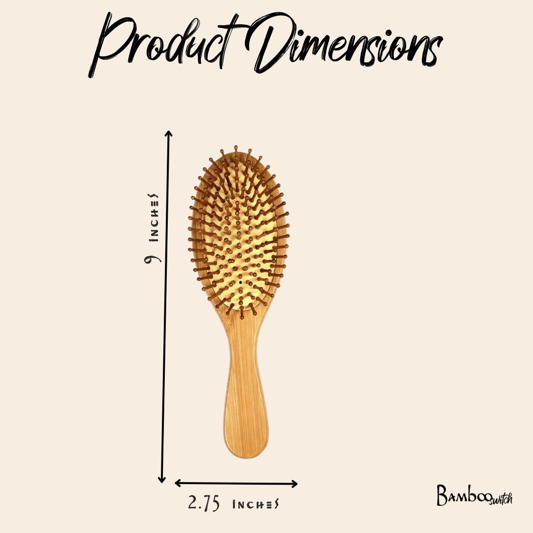 Bamboo Rounded Hair Brush | Classic Handle - Bamboo Switch
