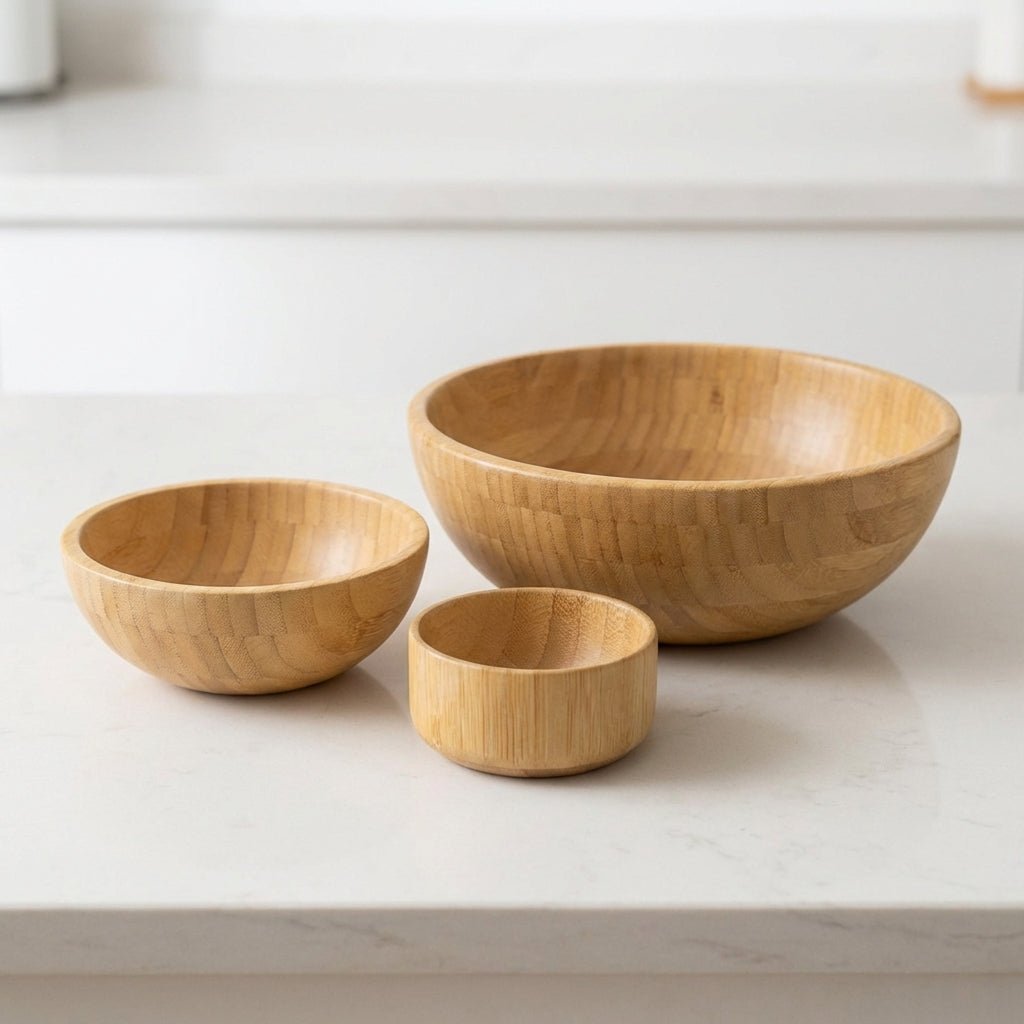 Bamboo Serving Bowl | Natural Salad Bowl