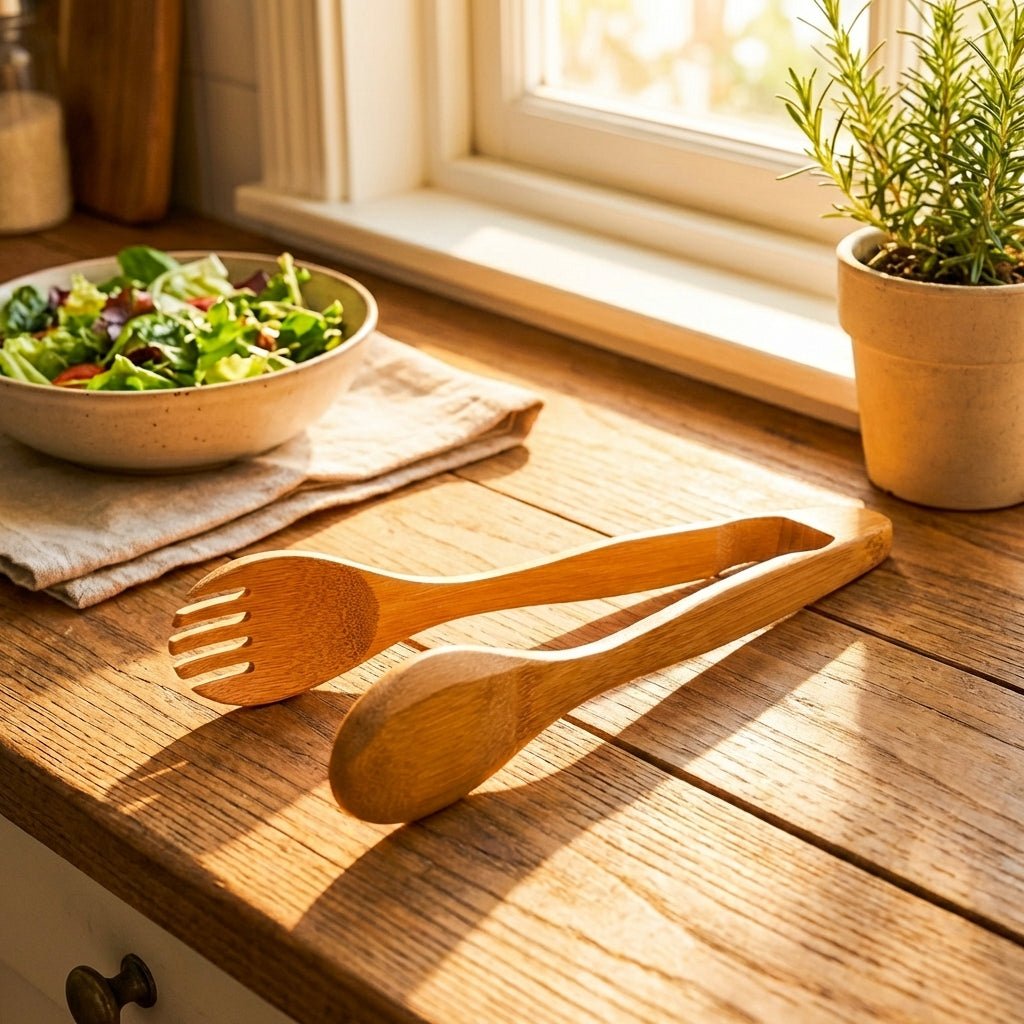 Bamboo Serving Tong with Fork End 12" - Bamboo Switch