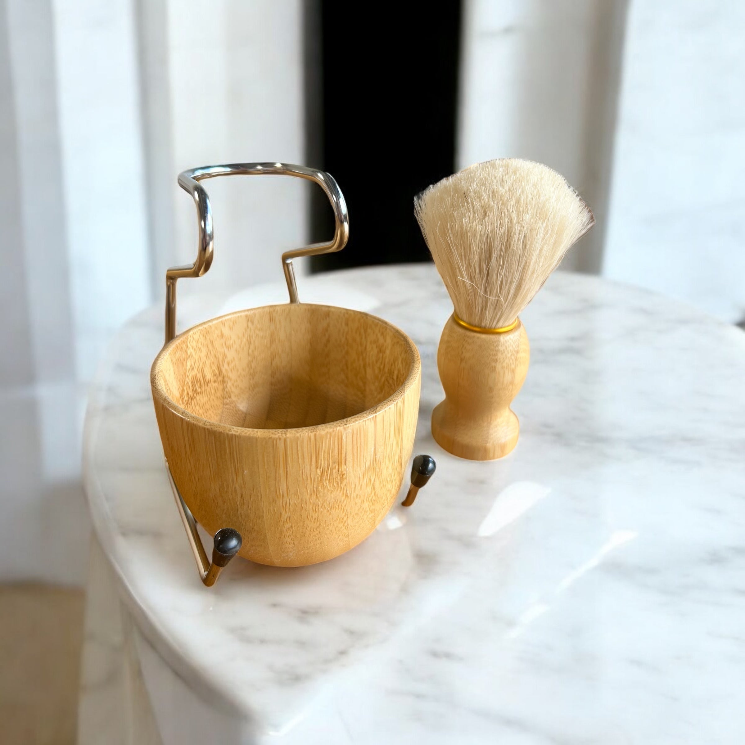 Bamboo Shave Brush with Holder - Bamboo Switch