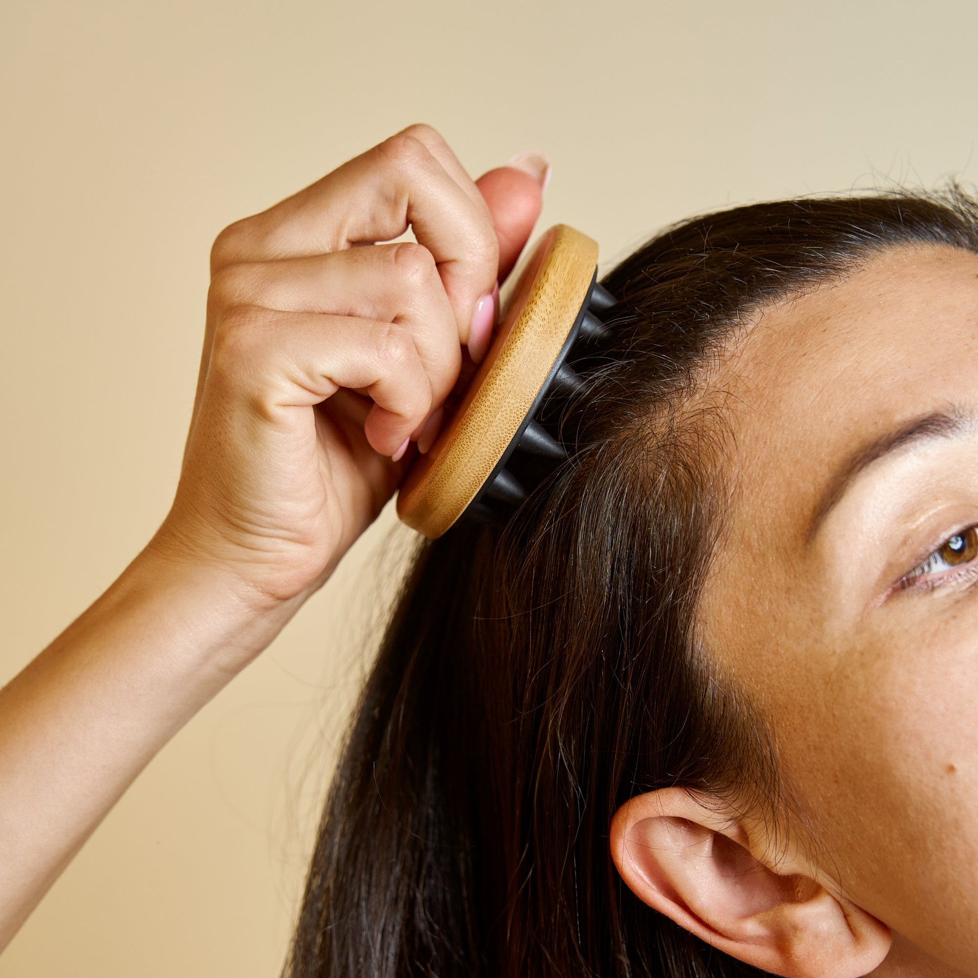 Bamboo & Silicone Scalp Massage Brush - Bamboo Switch