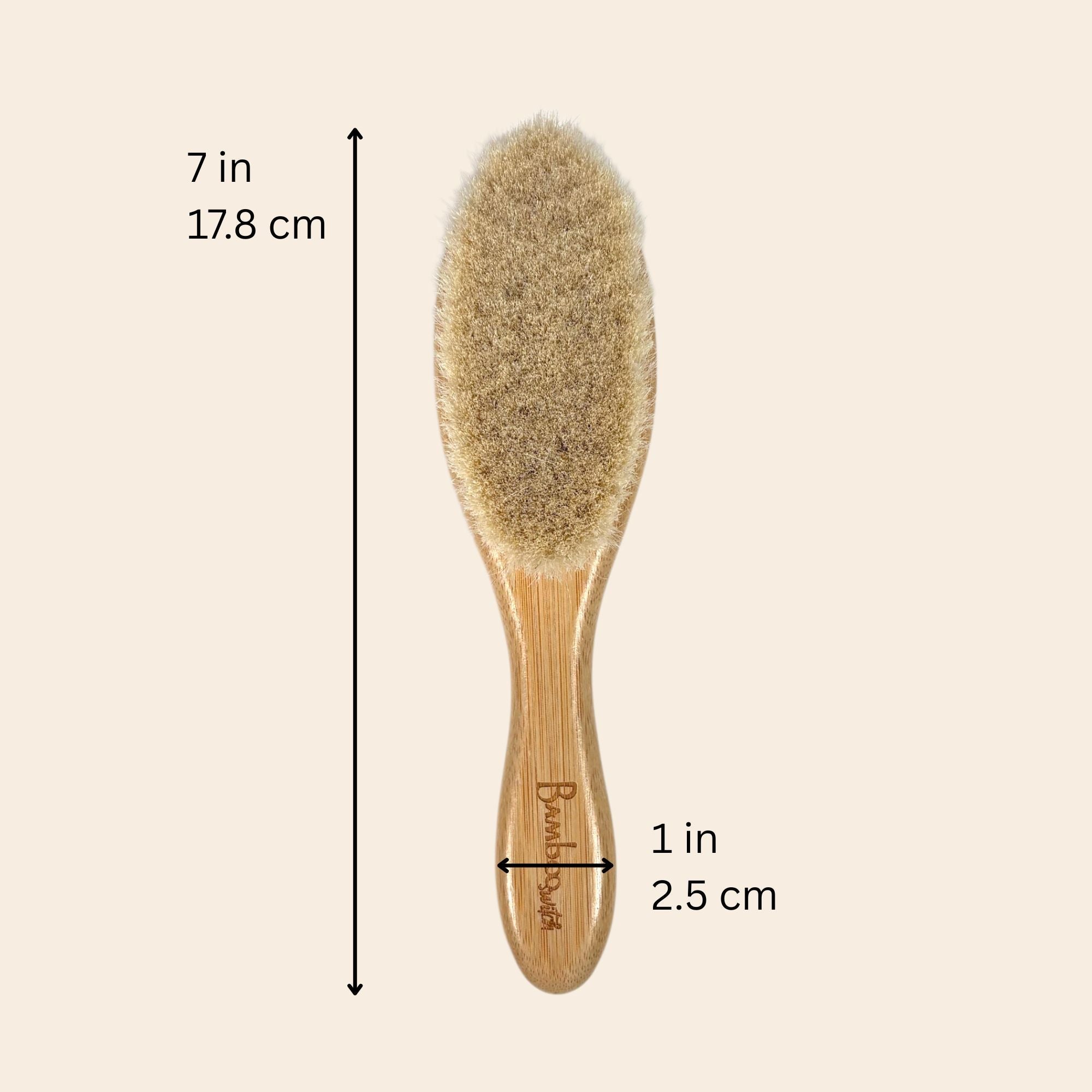 Bamboo Soft Baby Hair Brush Dimensions
