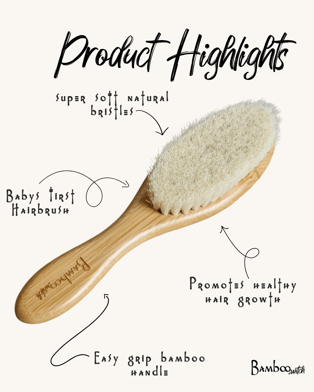 Bamboo Soft Hair Brush | For Babies - Bamboo Switch