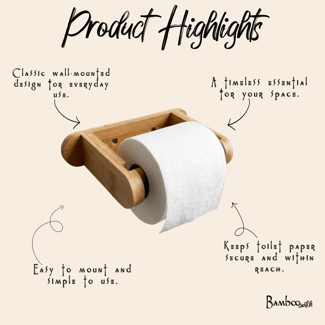 Bamboo Toilet Paper Holder Product Highlights | Bamboo Switch®