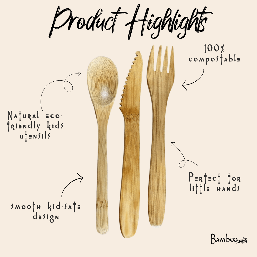 Bamboo Travel Cutlery Set | Kids - Bamboo Switch