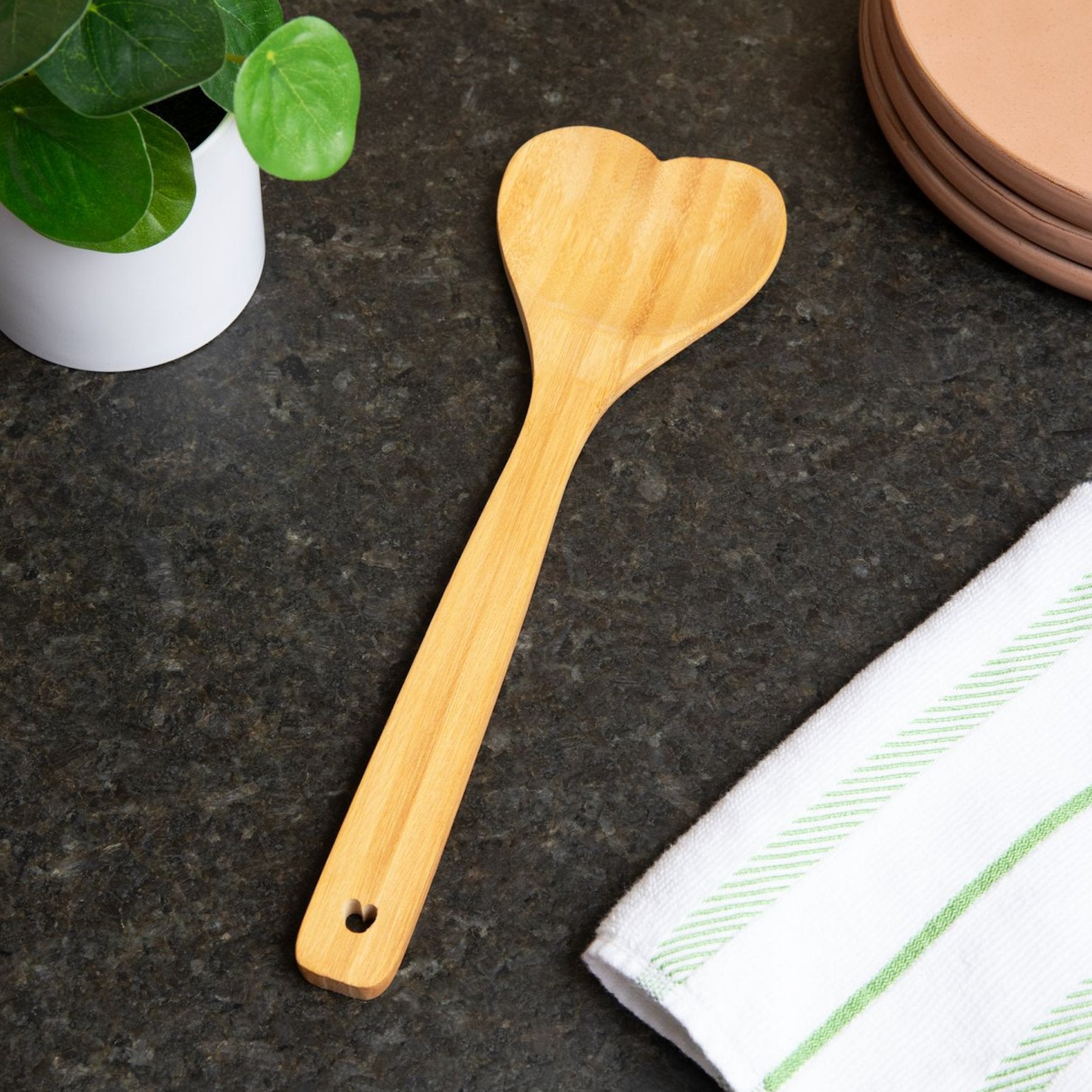 sustainable, zero waste, earth-friendly, plastic-free Bamboo Utensil Spoon | Heart Shaped - Bamboo Switch