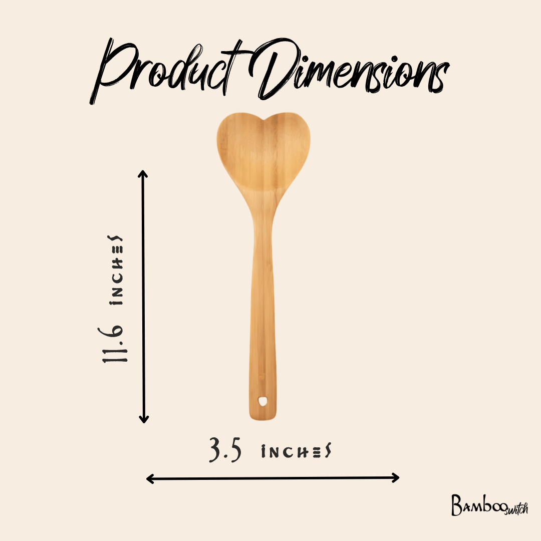 Bamboo Utensil Spoon | Heart Shaped - Bamboo Switch