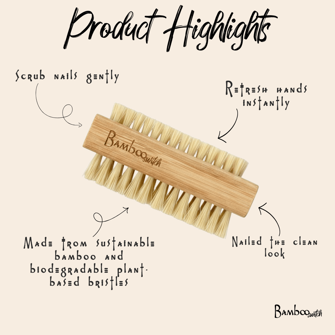 Bamboo Vegan Nail Brush | Sisal Bristles - Bamboo Switch