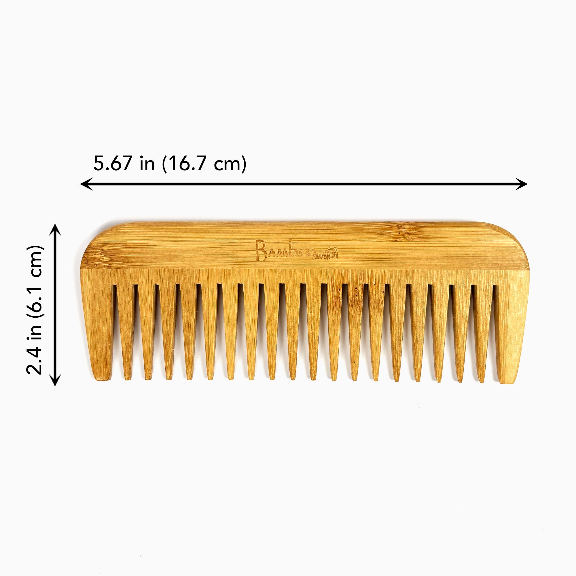 Bamboo Wide Tooth Comb | Pointed Tips - Bamboo Switch