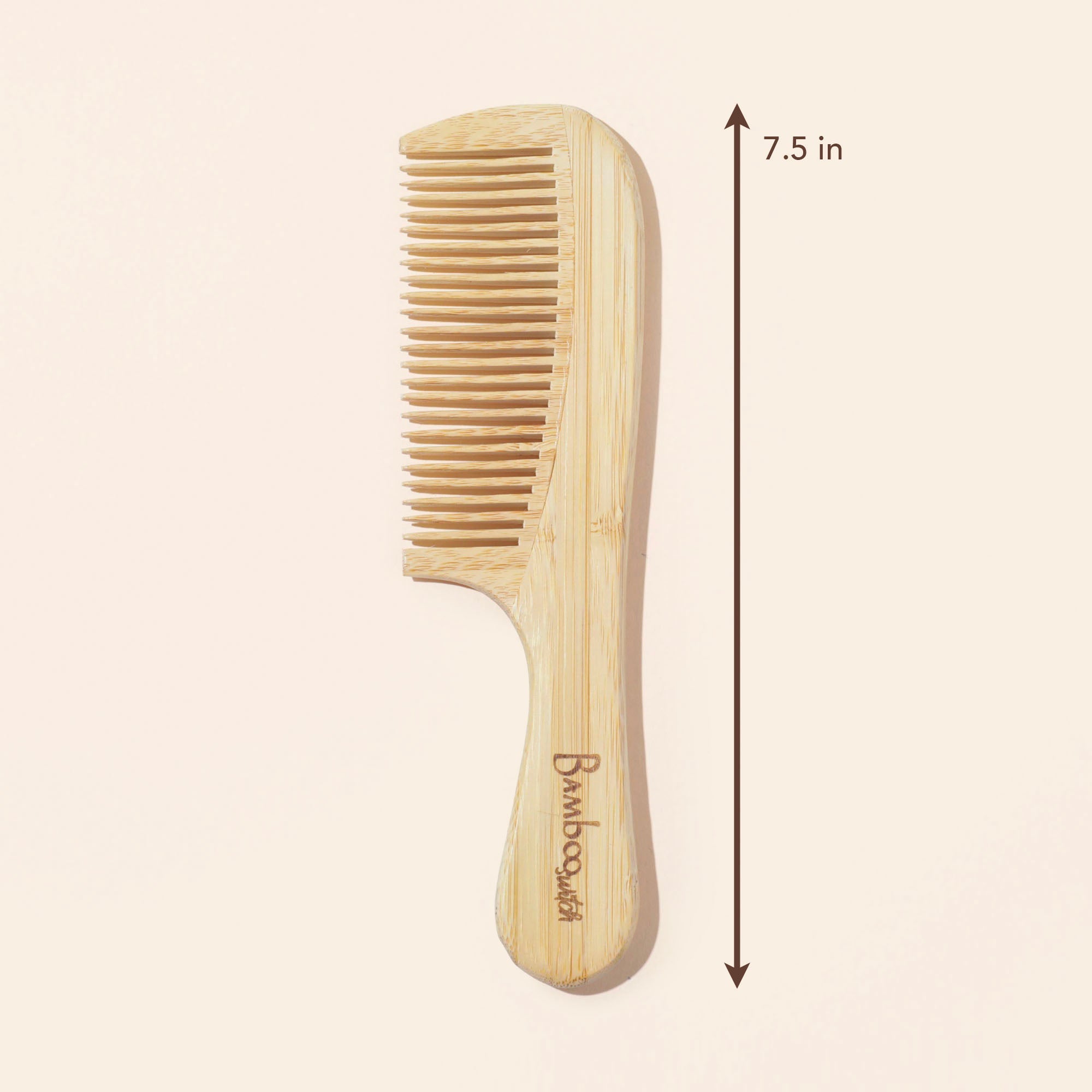 Bamboo Wide Tooth Comb with Handle | Pointed Tips - Bamboo Switch