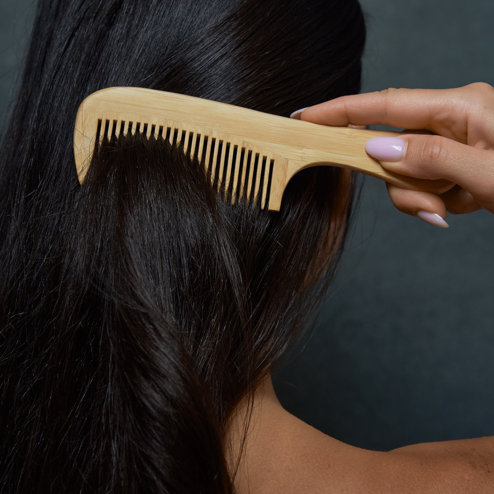 Bamboo Wide Tooth Comb with Handle | Pointed Tips - Bamboo Switch