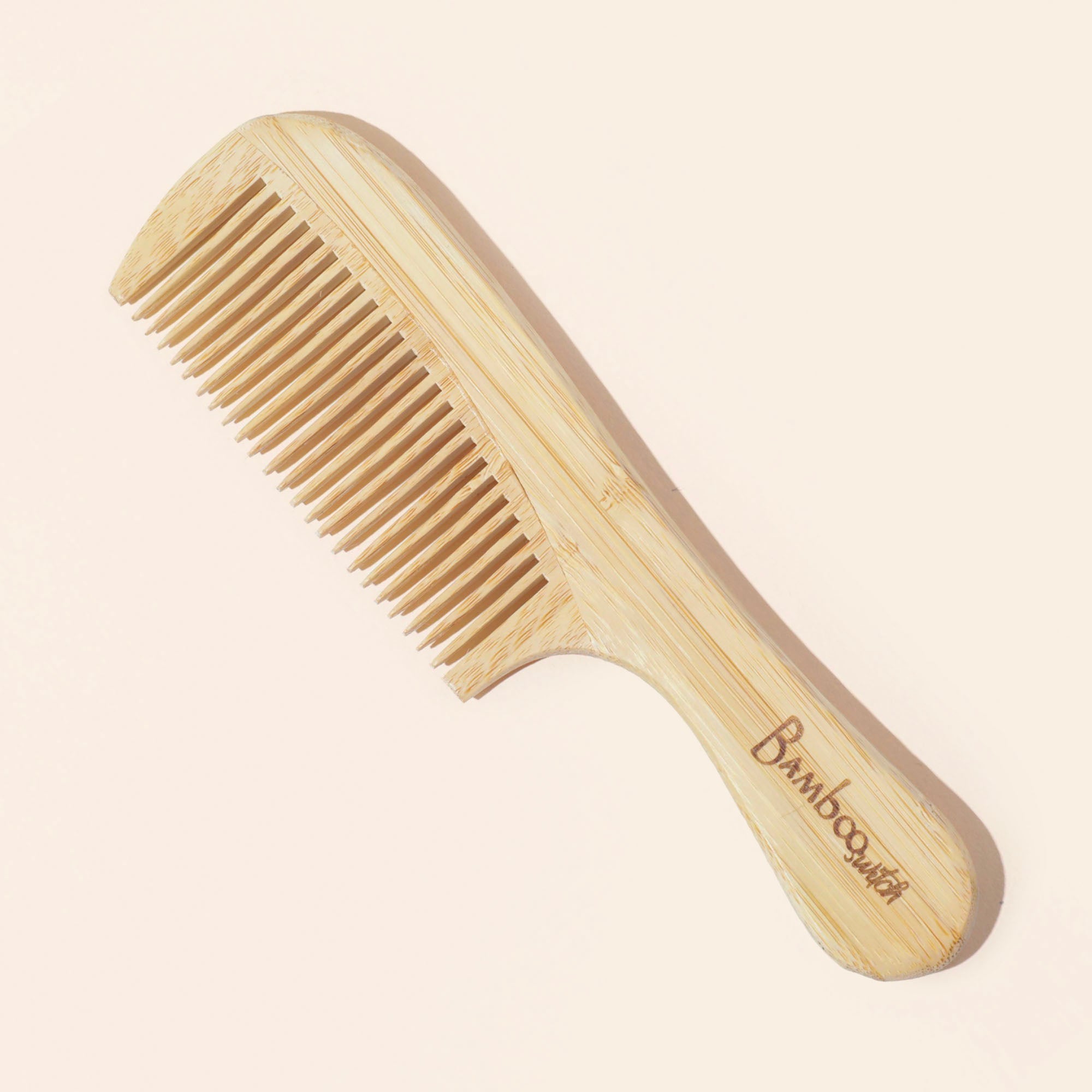 Bamboo Wide Tooth Comb with Handle | Pointed Tips - Bamboo Switch