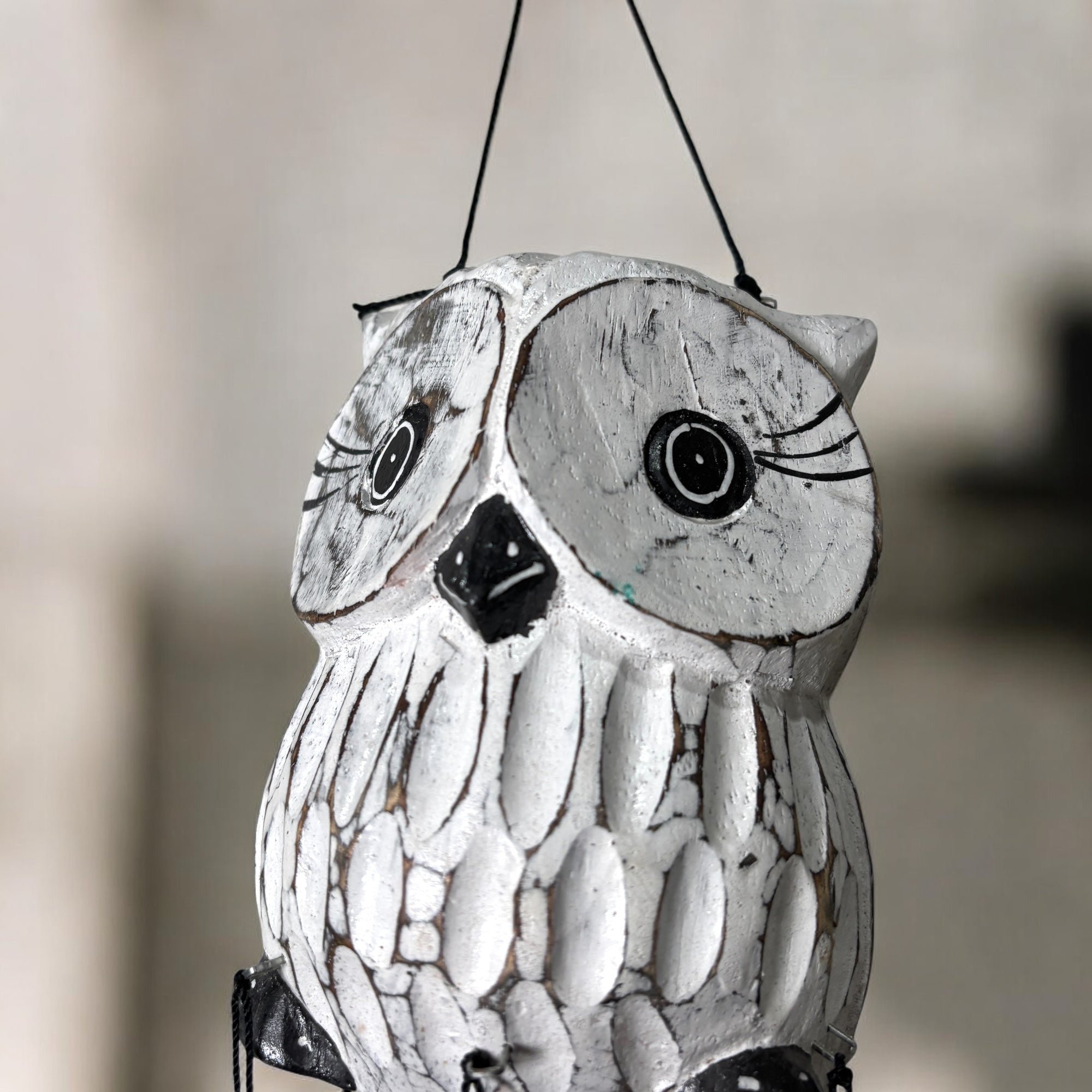 Bamboo Wind Chime - Owl Head - Bamboo Switch