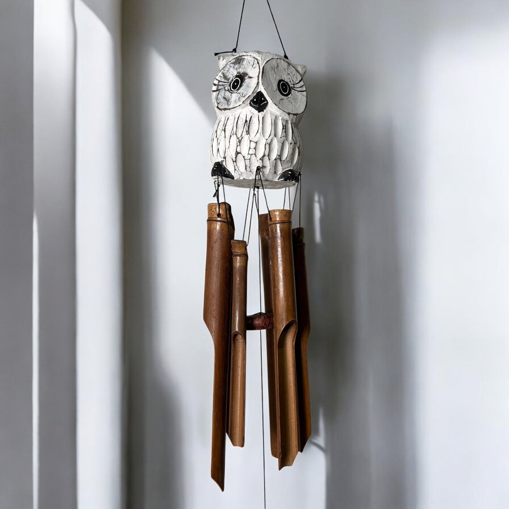 Bamboo Wind Chime - Owl Head - Bamboo Switch